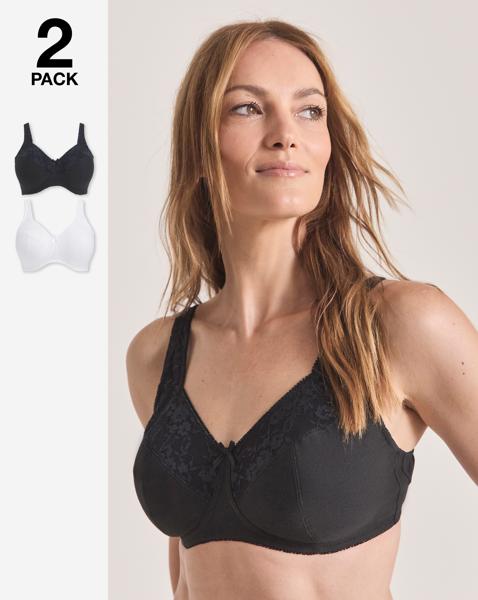 2 Pack New Sarah Full Cup Non Wired Bras