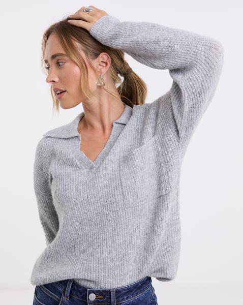 V-Neck Collared Jumper