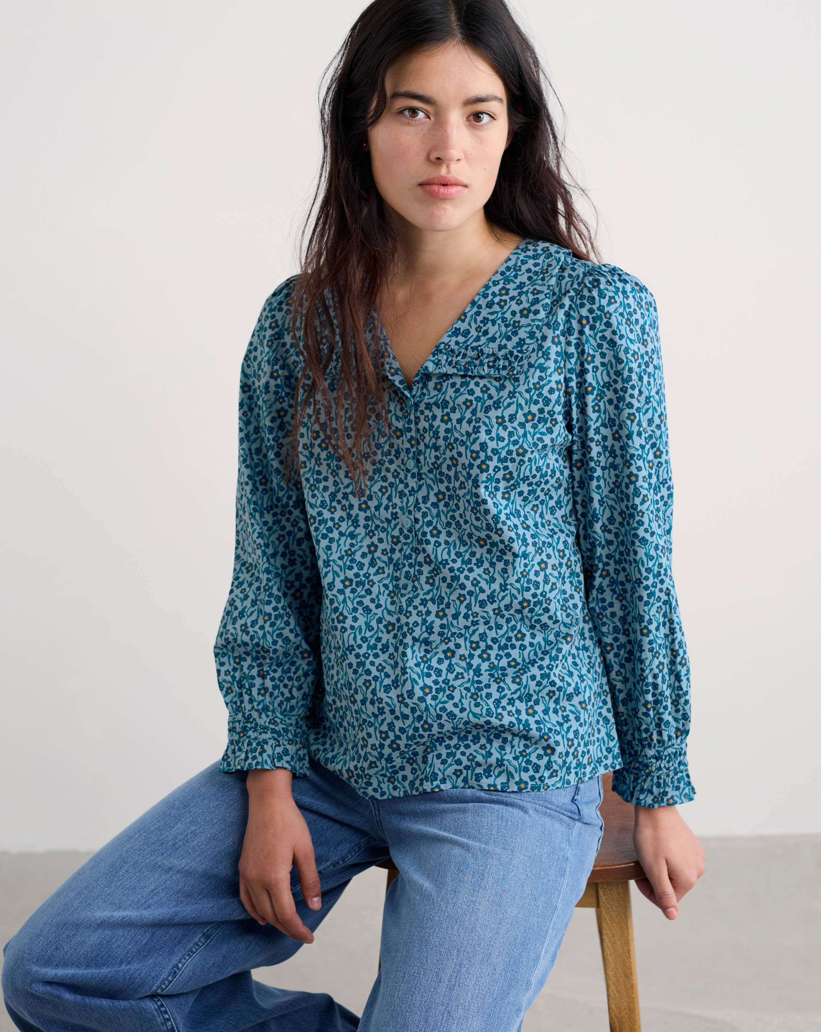 Seasalt Blue Cornwall Ysella Top - Size 22