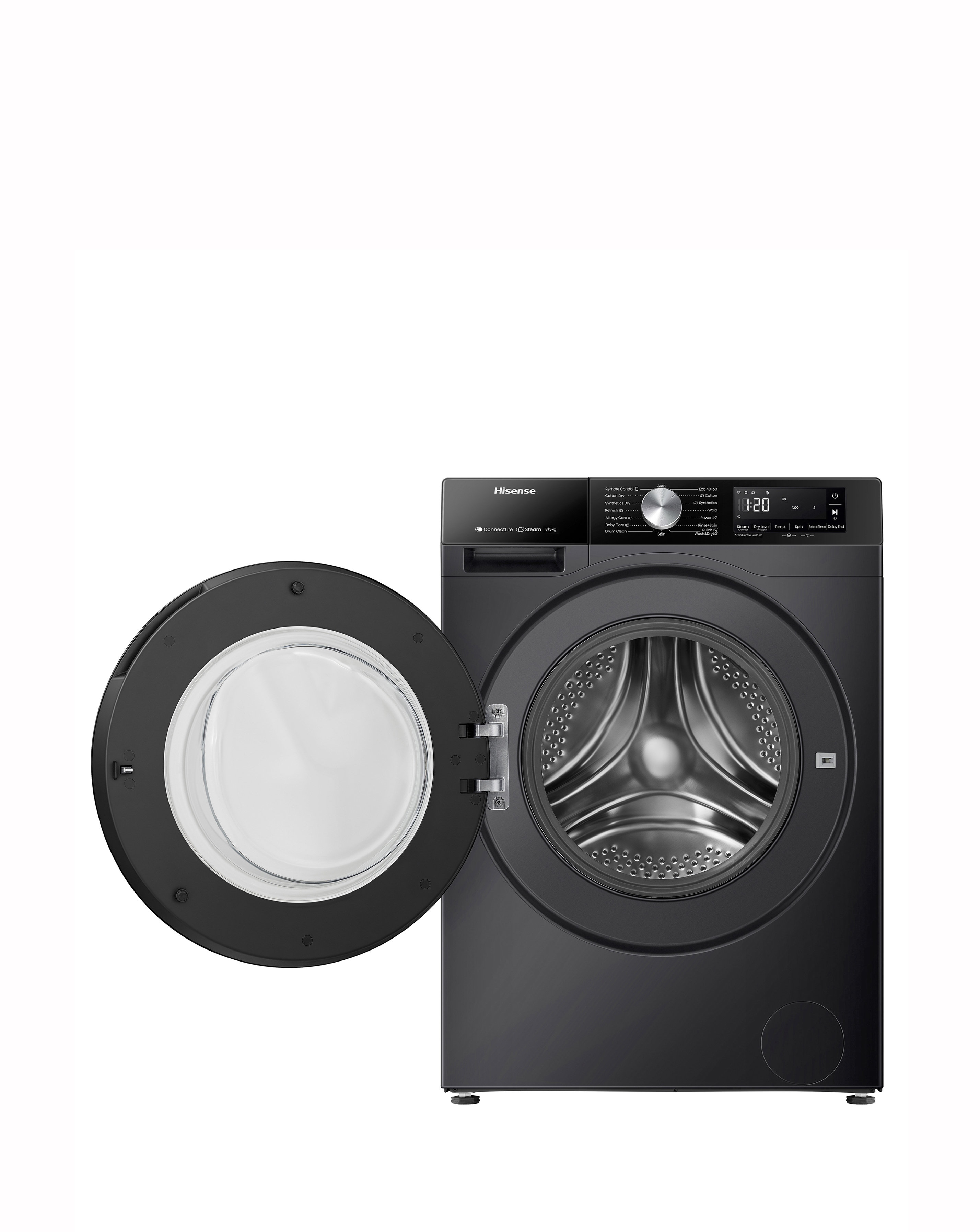 Hisense Wd3s8043bb3 Washer Dryer Freestanding Front-Load Black D - Image 6