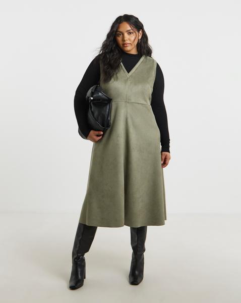 Simply Be Suedette Pinafore Dress