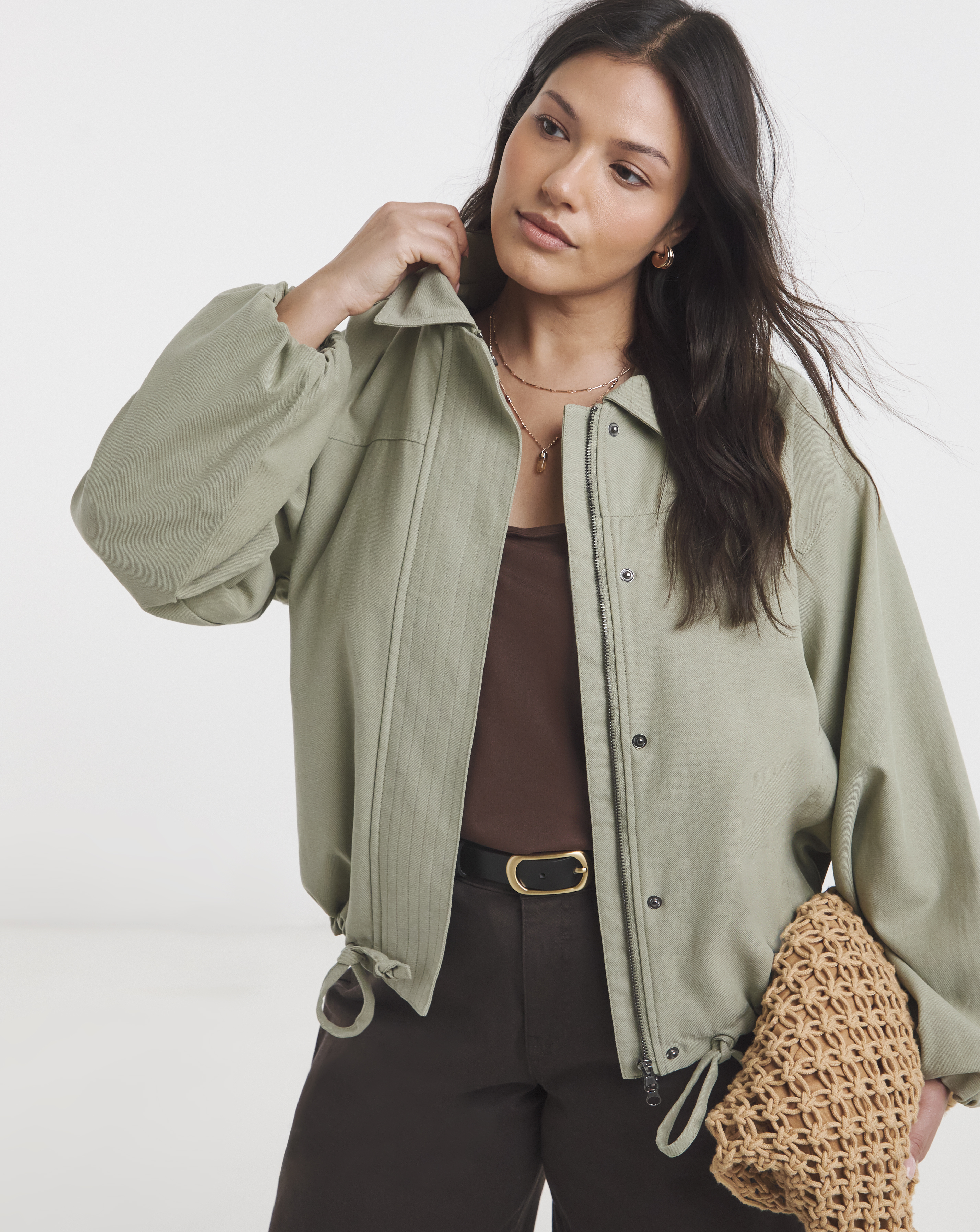 Simply Be Sage Lyocell Short Parka