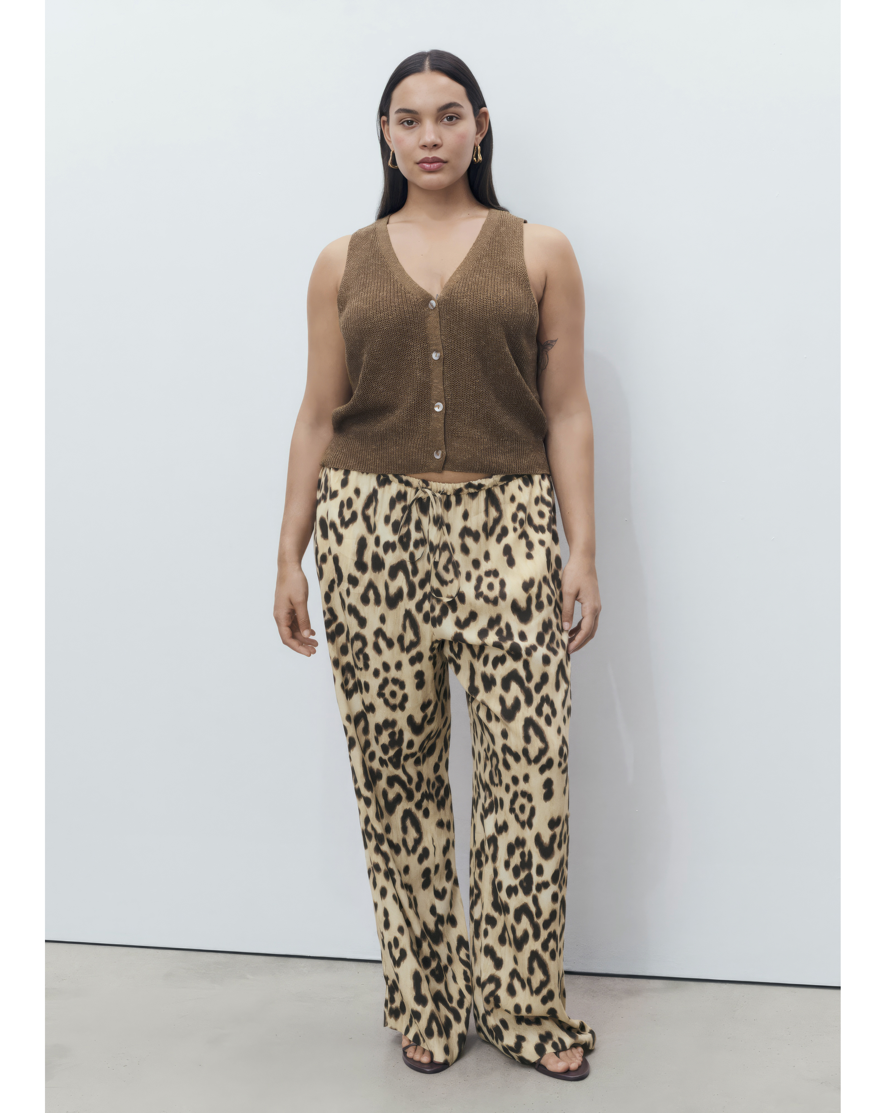 Mango Leopard Print Trousers