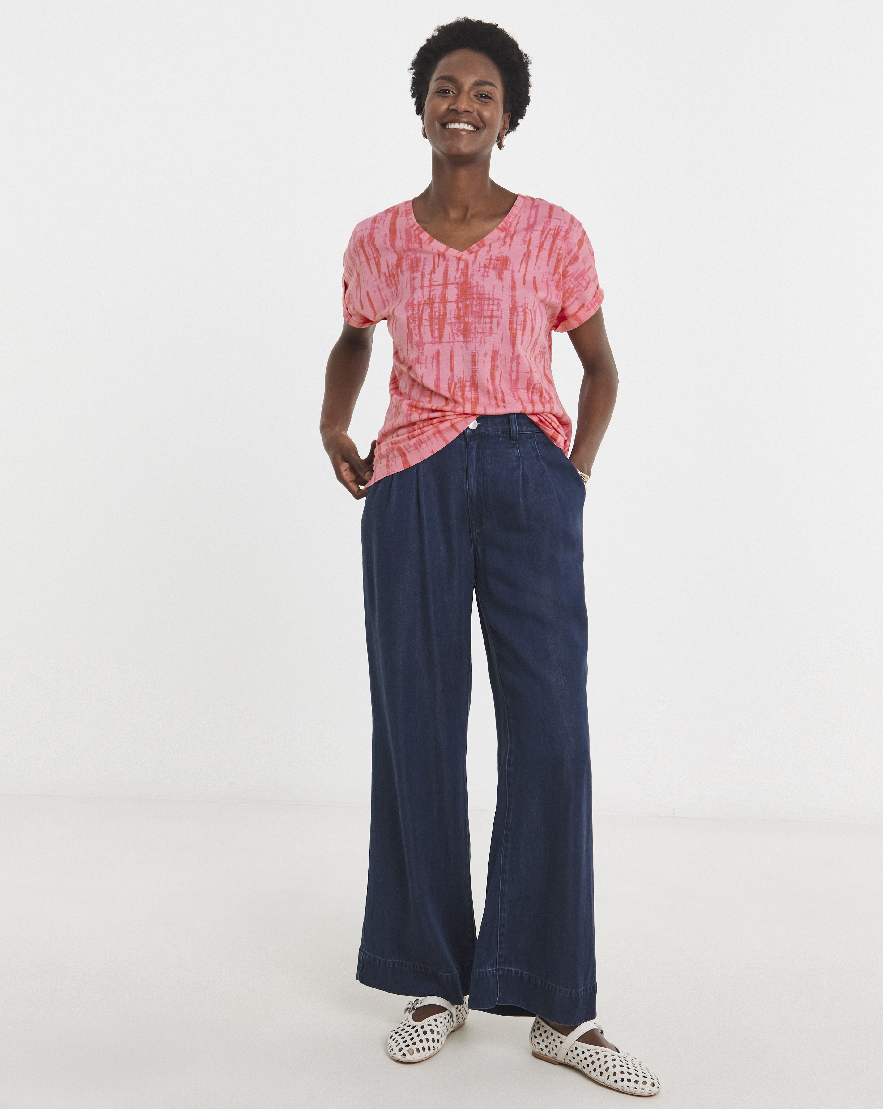 The V Neck Printed T-Shirt