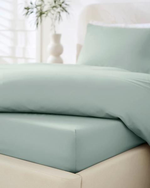 Non Iron Plain Dye 30cm Fitted Sheet - Eucalyptus