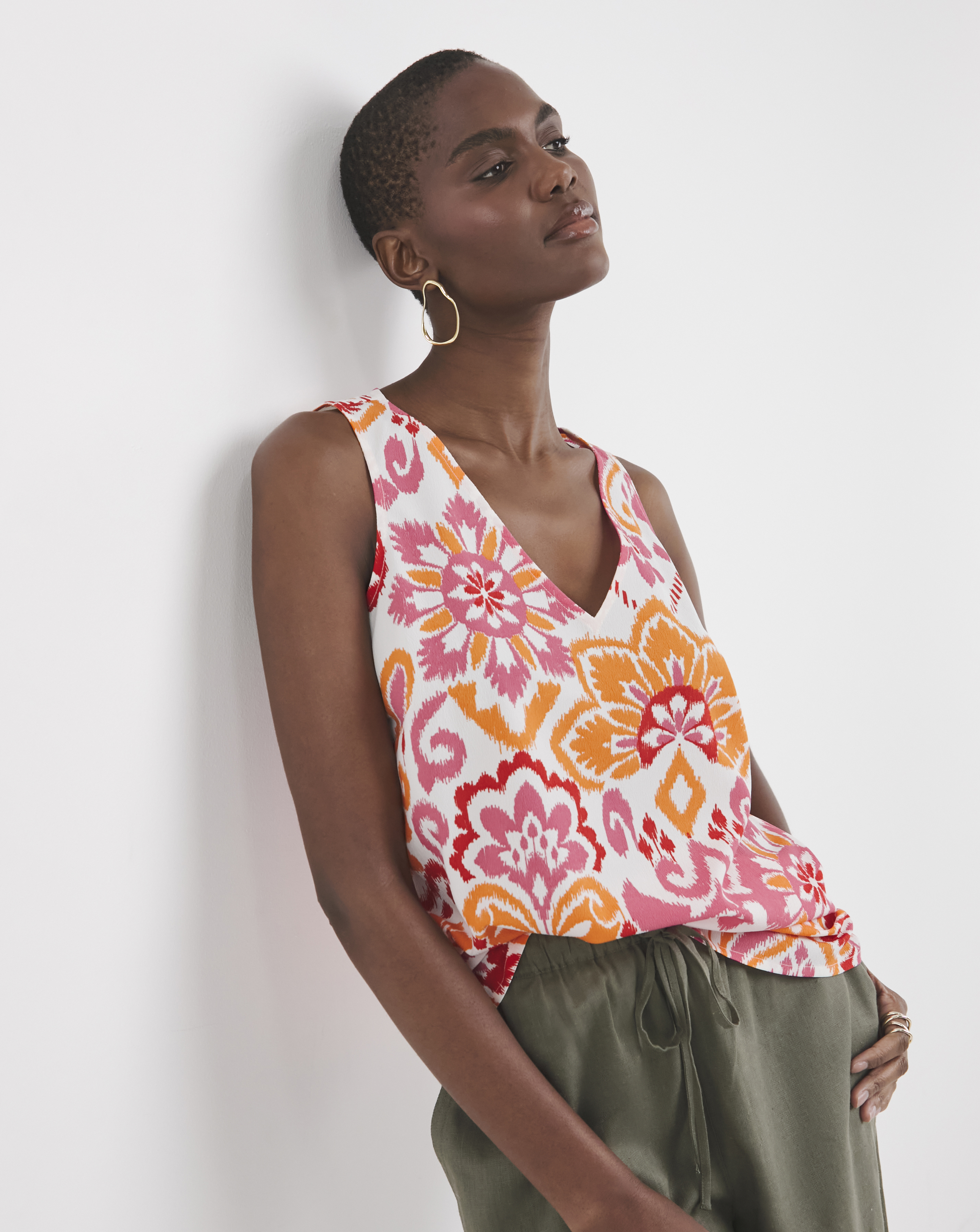 Printed V Neck Vest