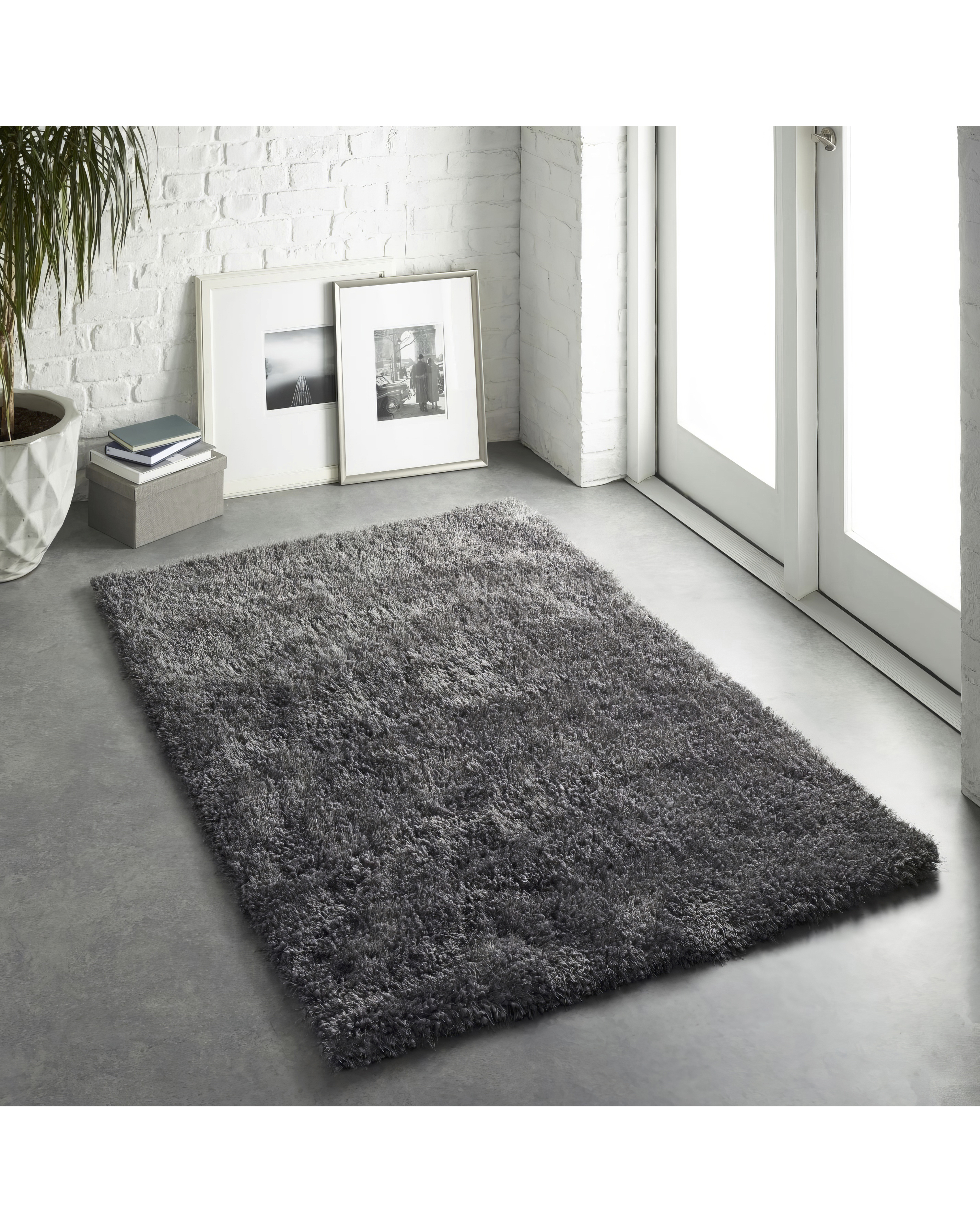 Origins Chicago Shaggy Rug Grey - 140x200cm - 100% Polyester
