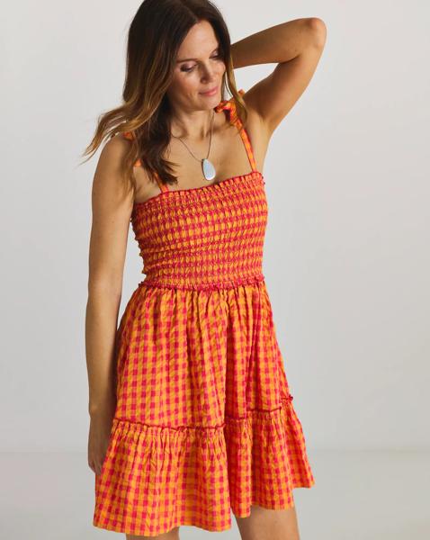 Gingham Mini Beach Dress