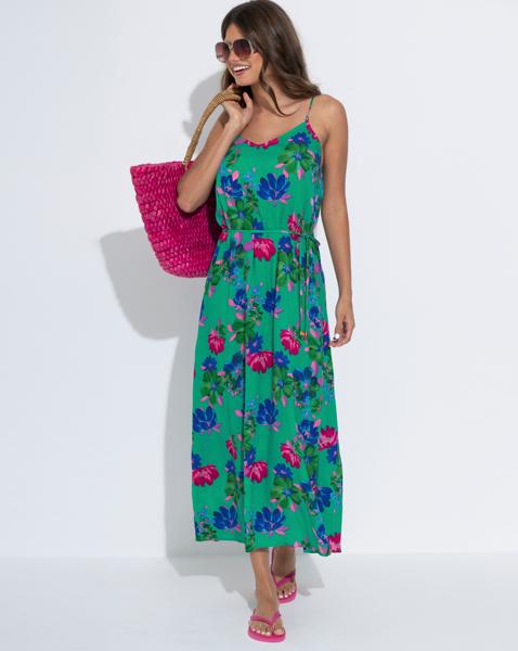 Melanie Sheer Belt Maxi Beach Dress