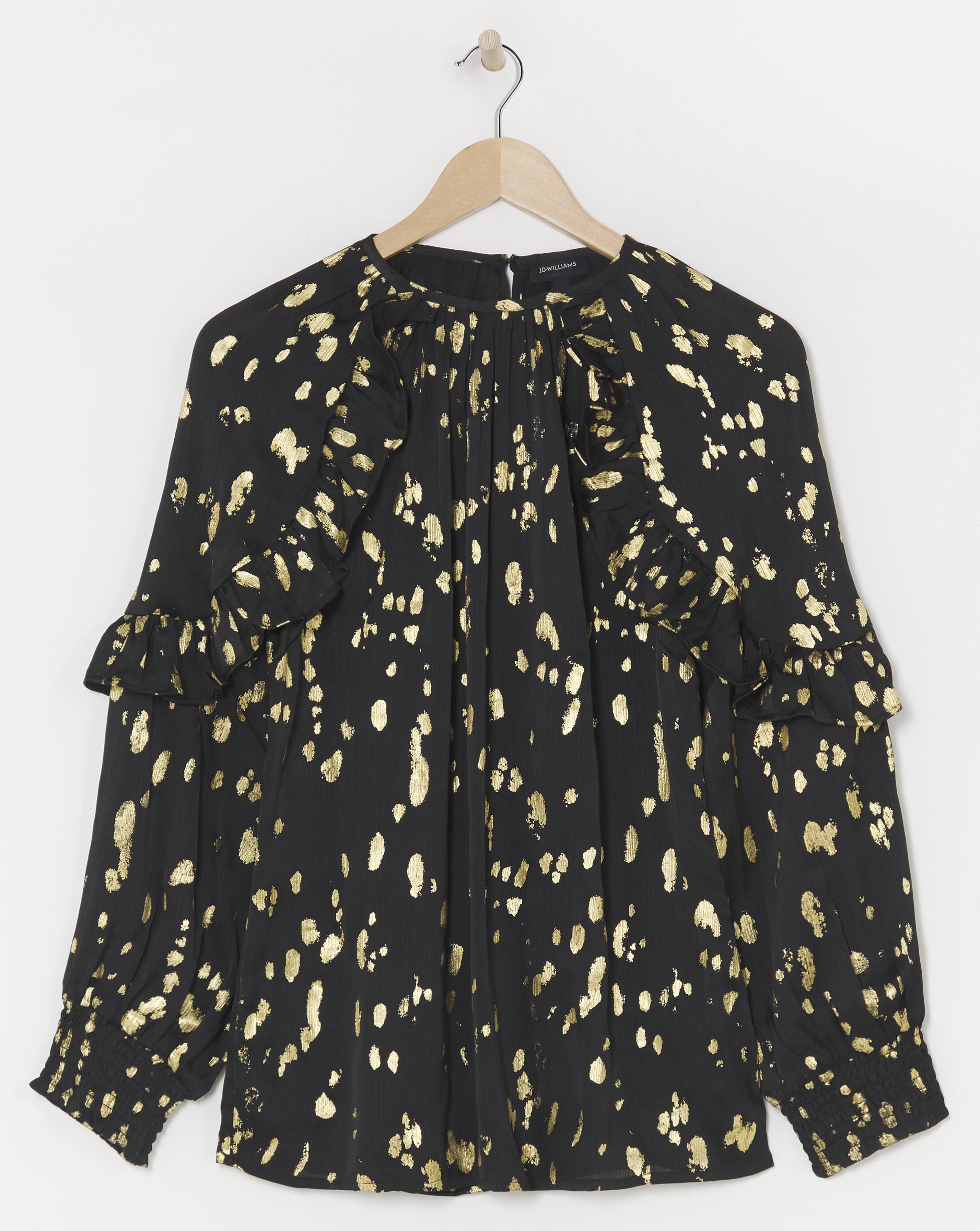 Satin Ruffle Detail Blouse