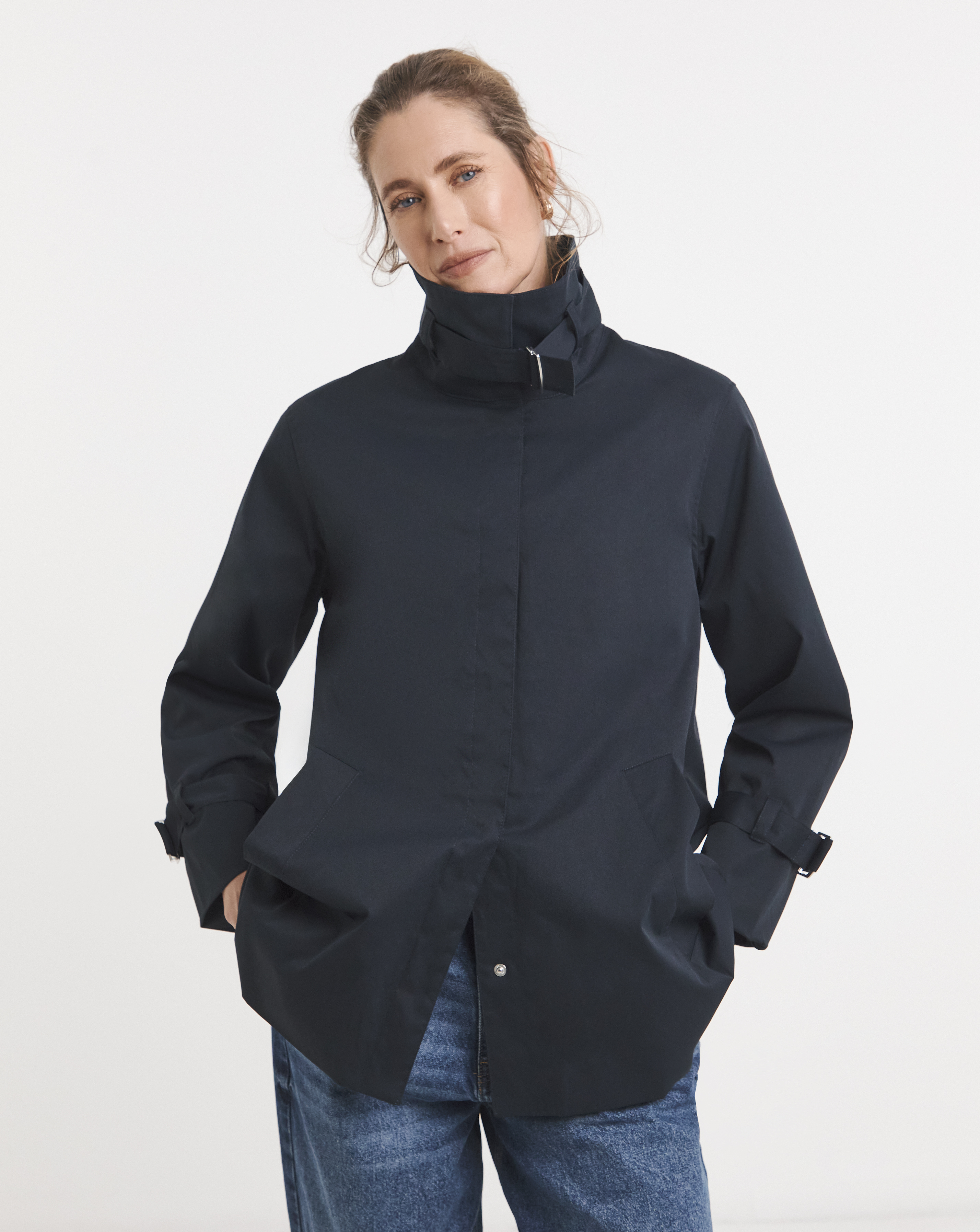 Funnel Neck Trench Coat