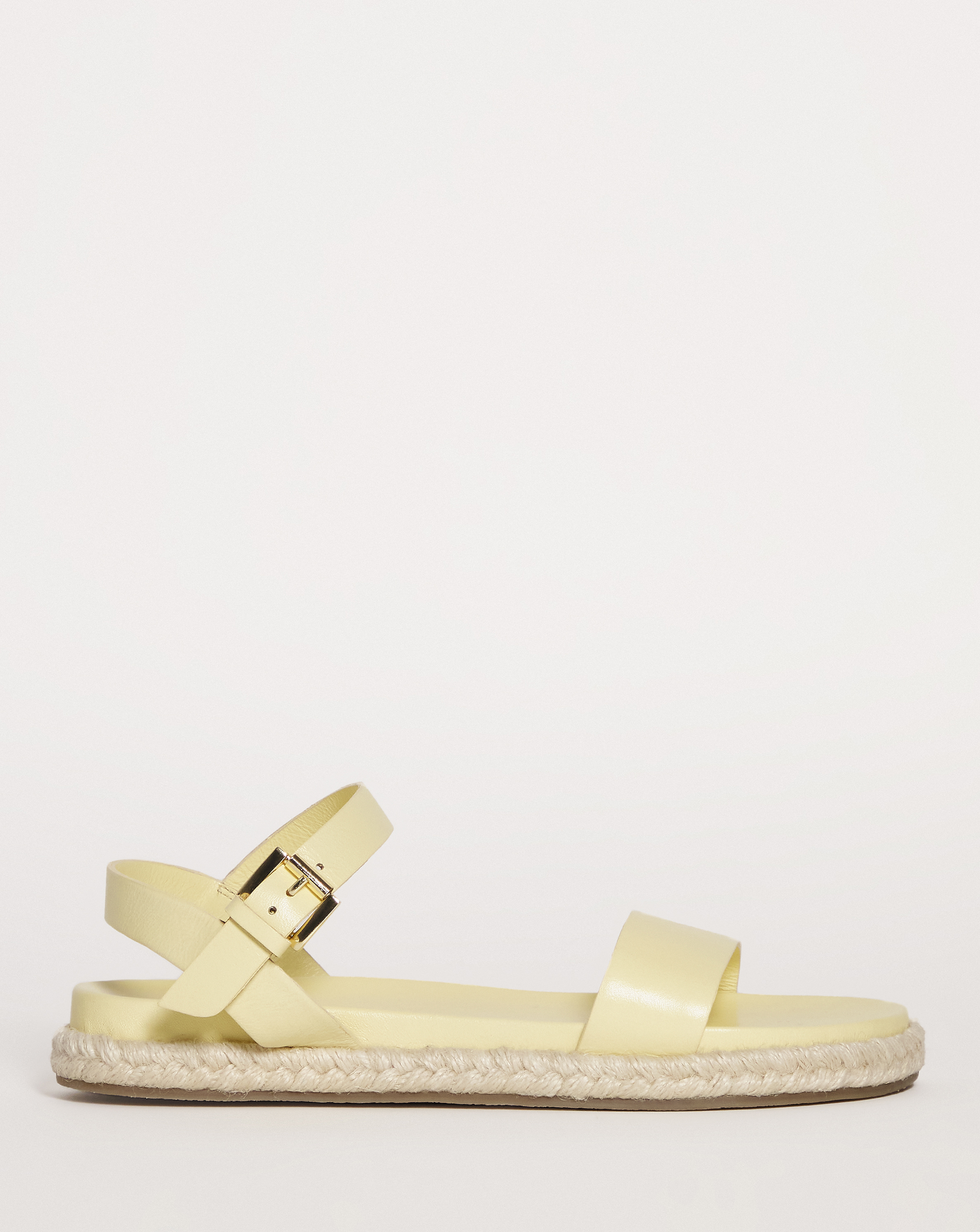 Leather Ankle Strap Espadrille EEE Fit - Yellow - Size 4 - Women's