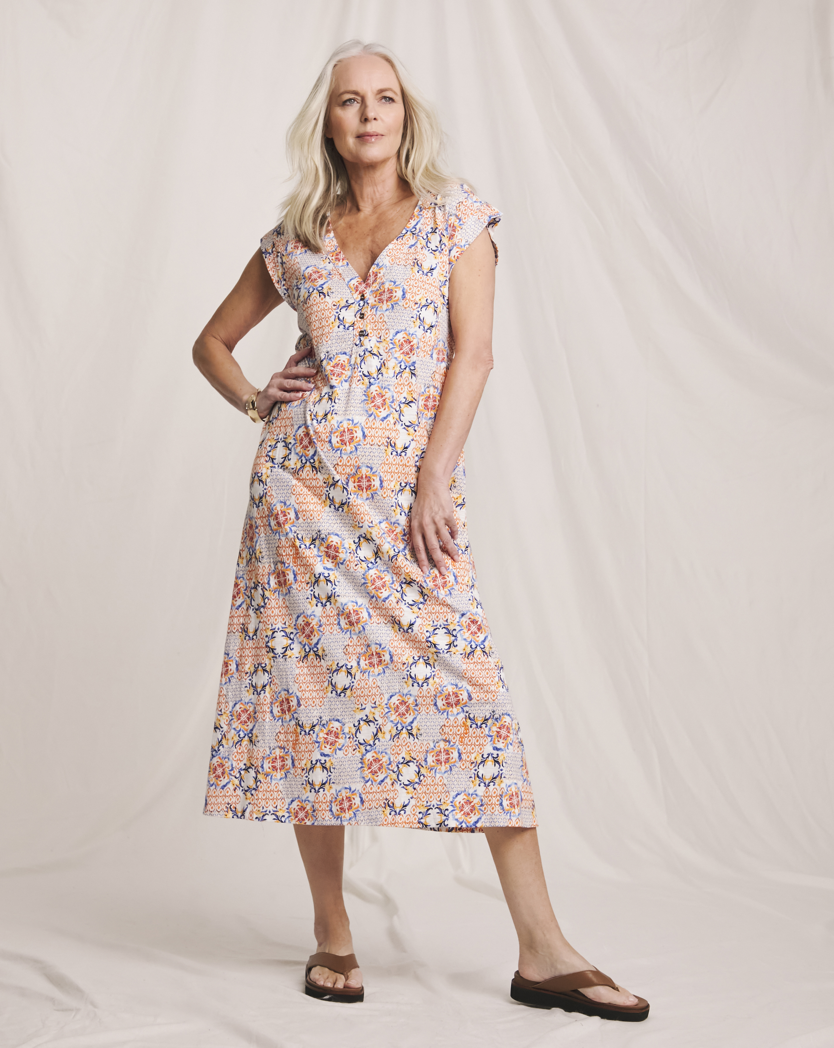 Julipa Pure Cotton Printed Midi Dress