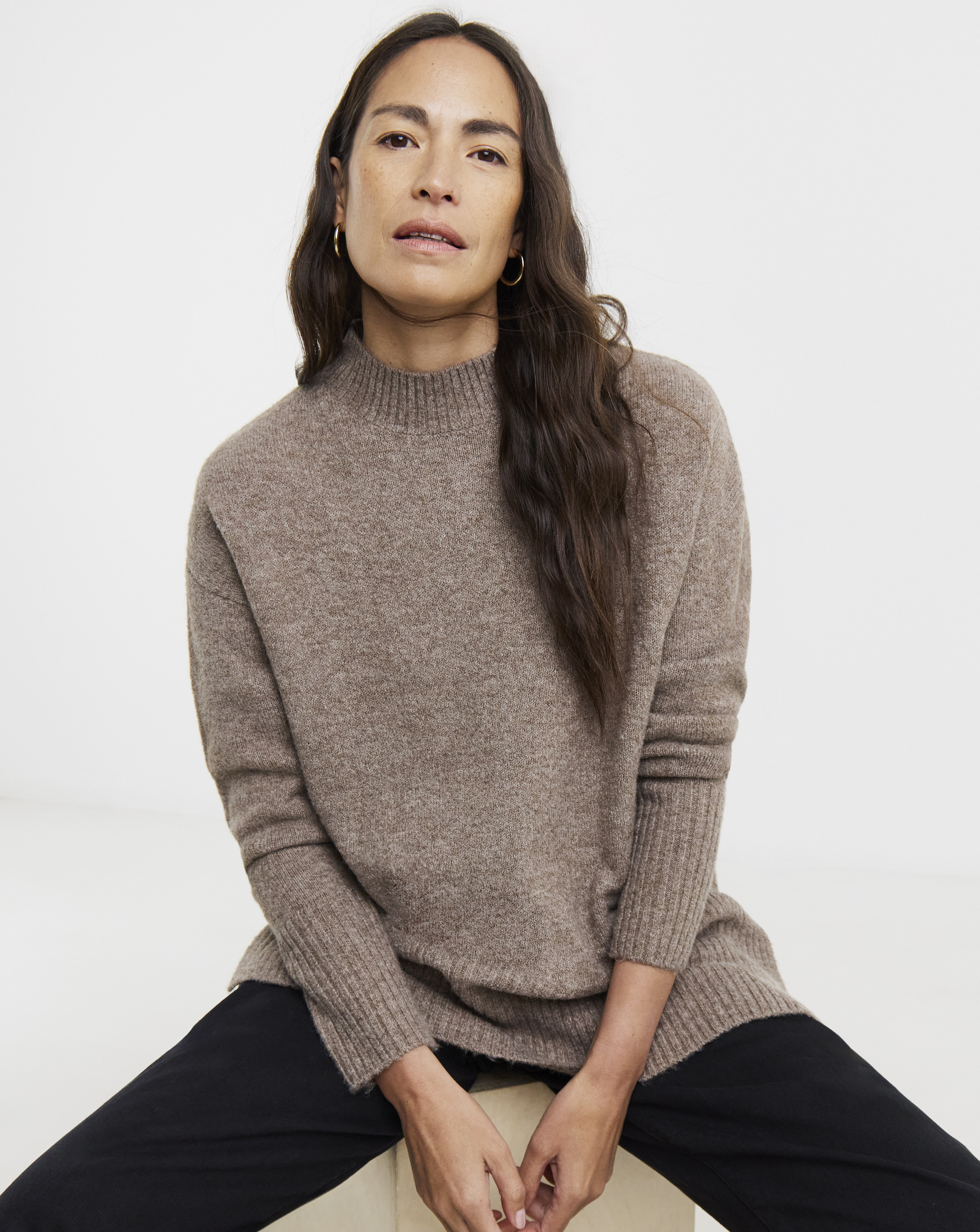 SPONGE HIGH NECK DEEP TRIM TUNIC