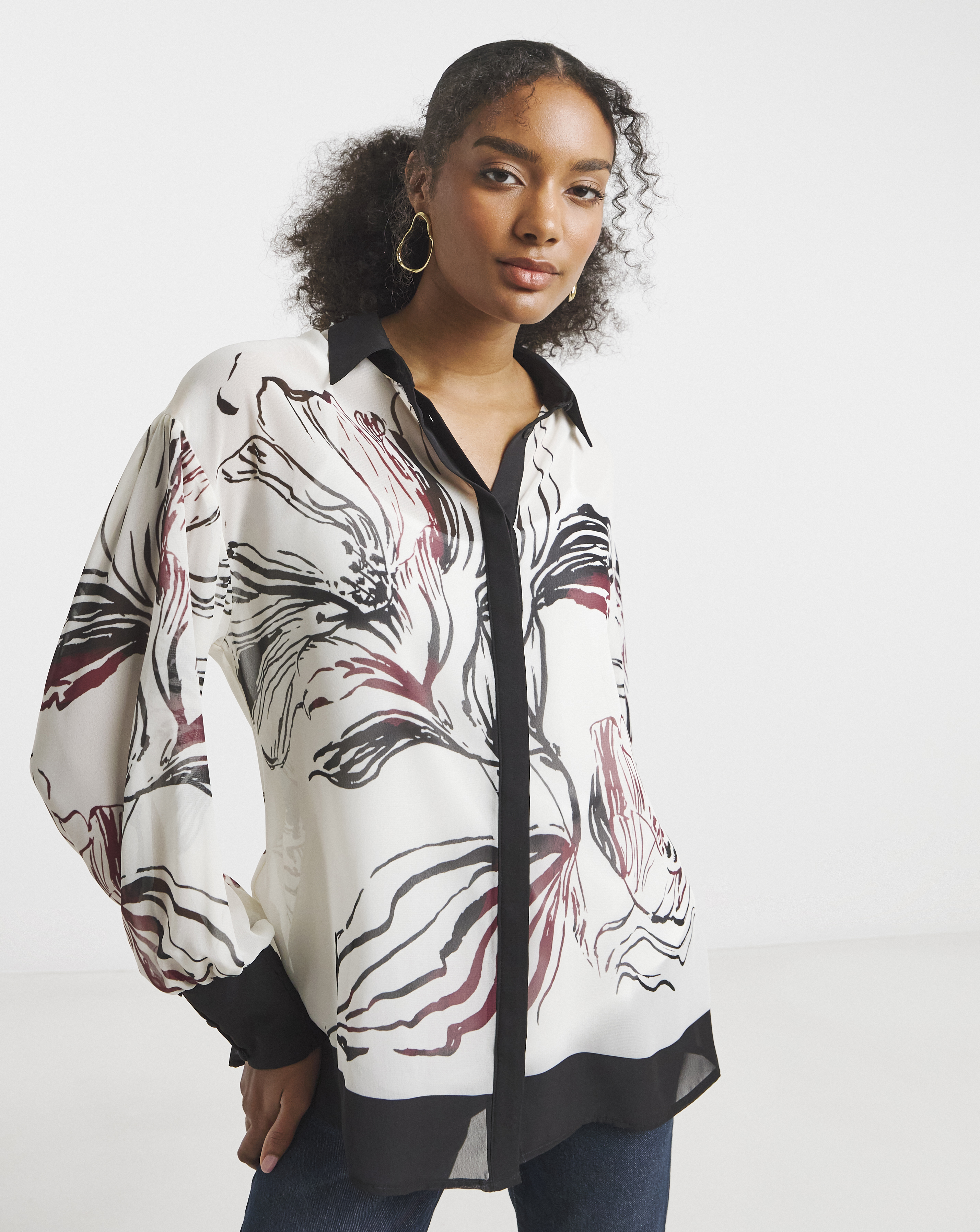 Joanna Hope Border Print Shirt