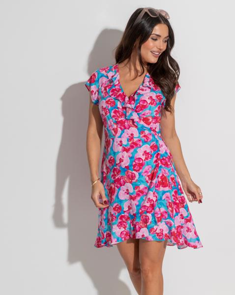 Penny Frill Wrap Woven Beach Dress