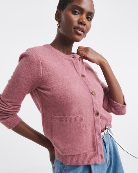 SPONGE CREW NECK CARDIGAN