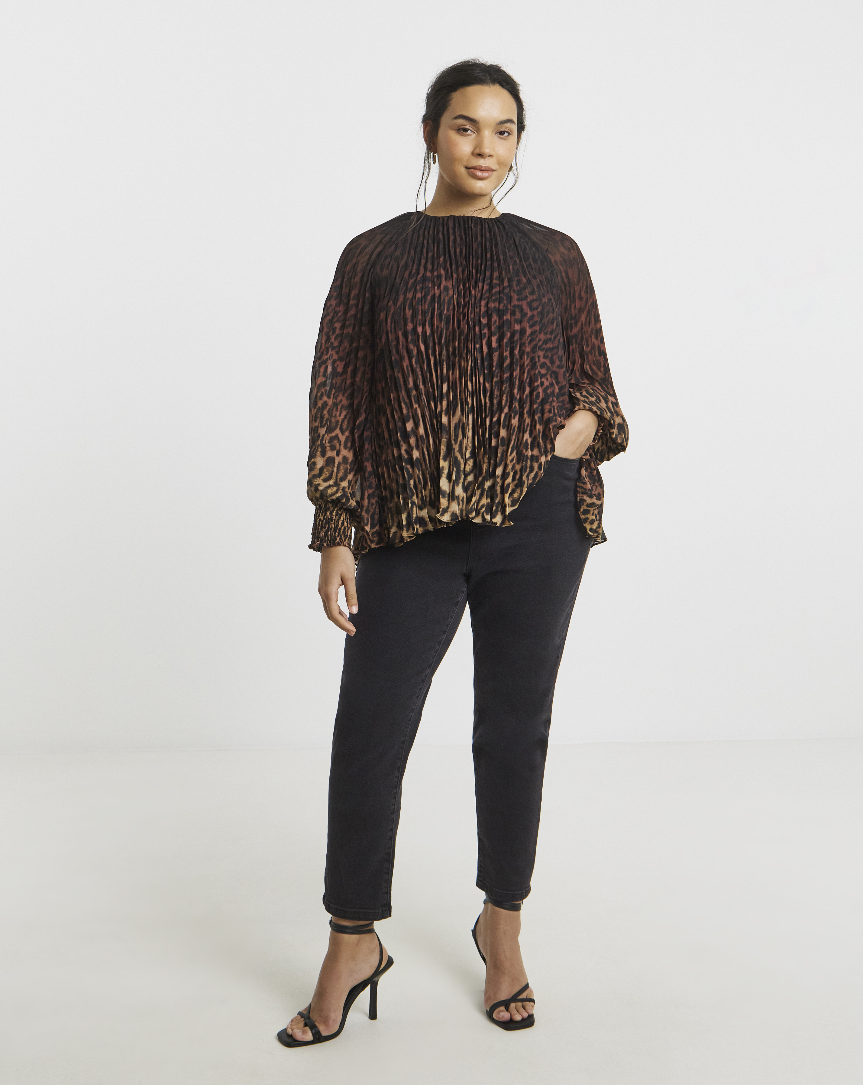 Joanna Hope Pleated Chiffon Blouse