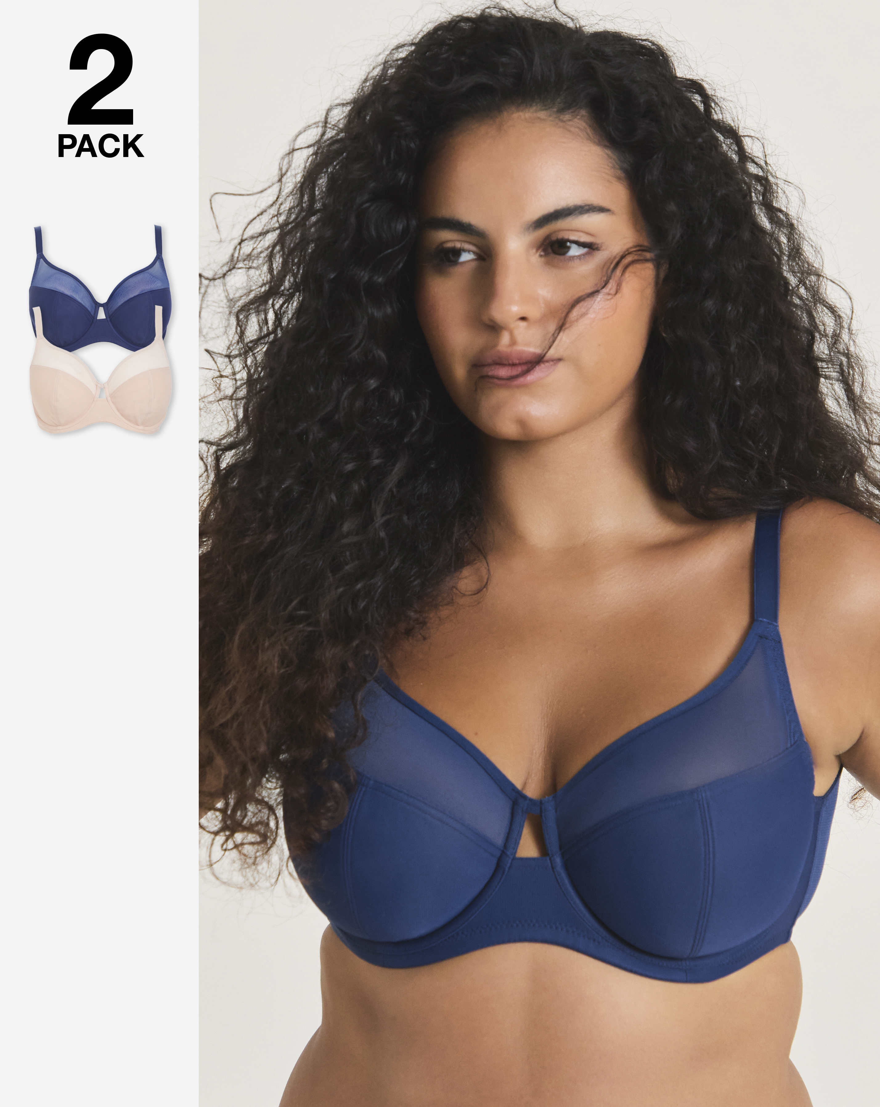 2 Pack Mesh Minimiser Bras