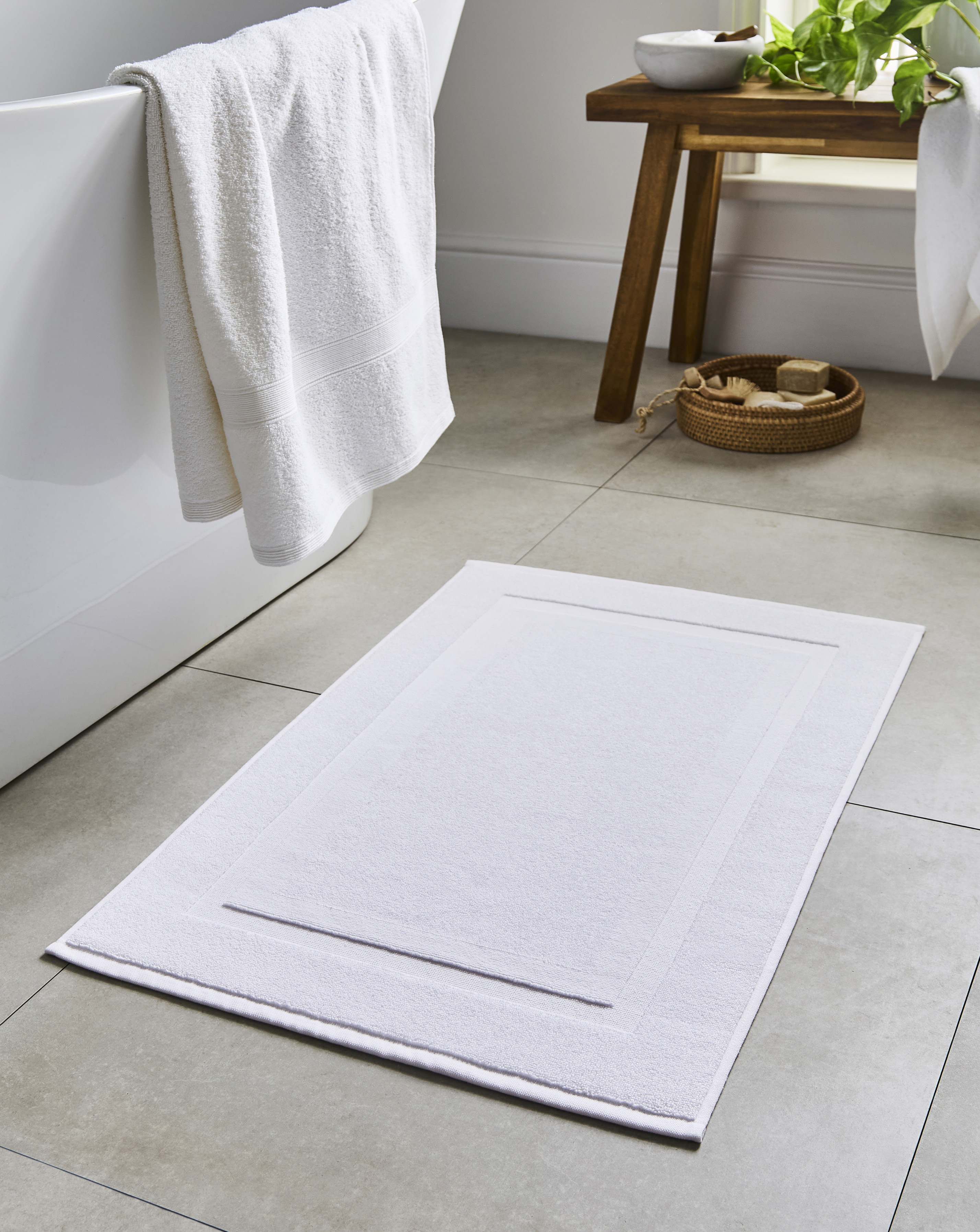 Egyptian Cotton Bath Mat - White