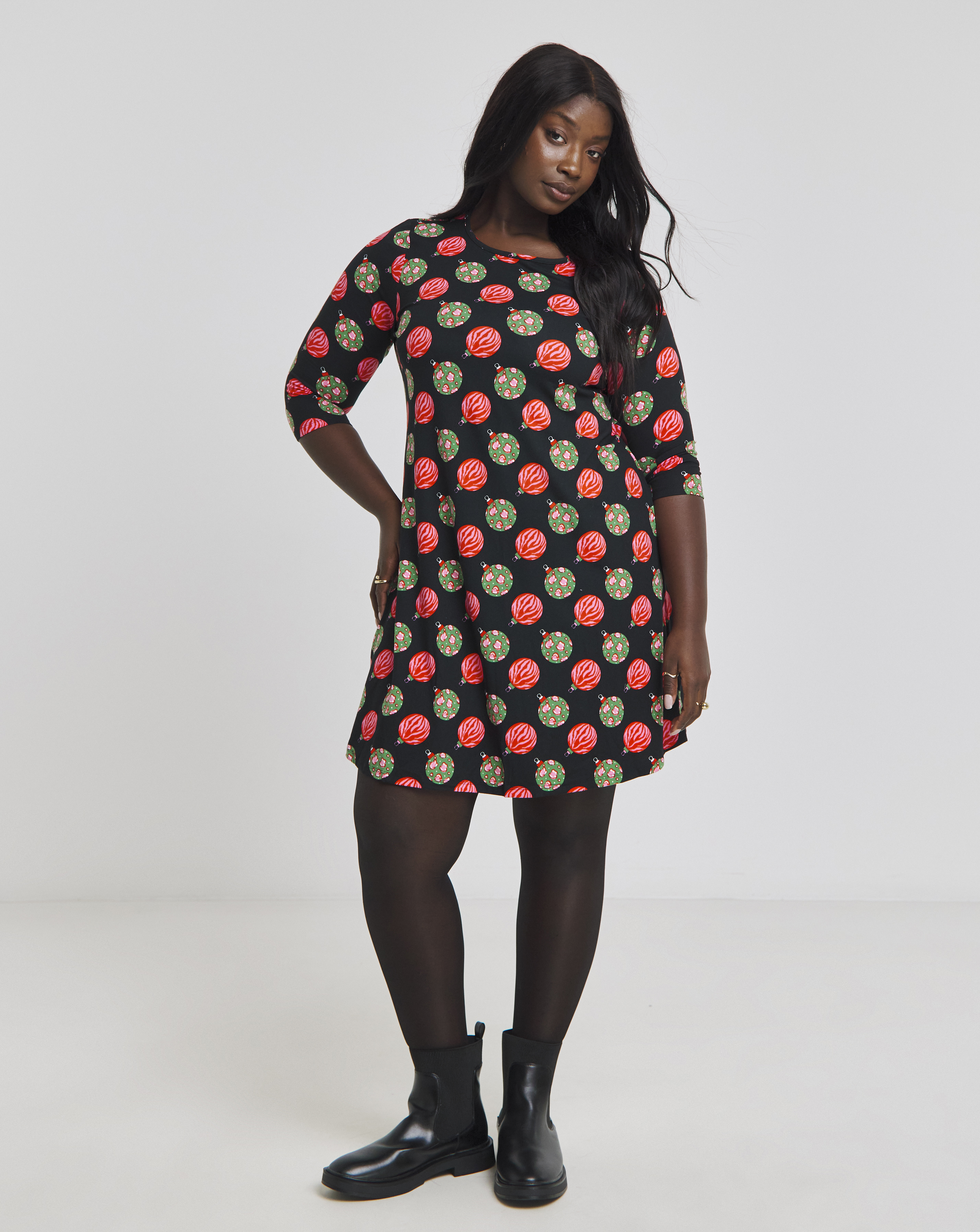 Simply Be - Women's Supersoft Novelty Print Dress - Size 10 - Multi - 95% Polyester 5% Elastane