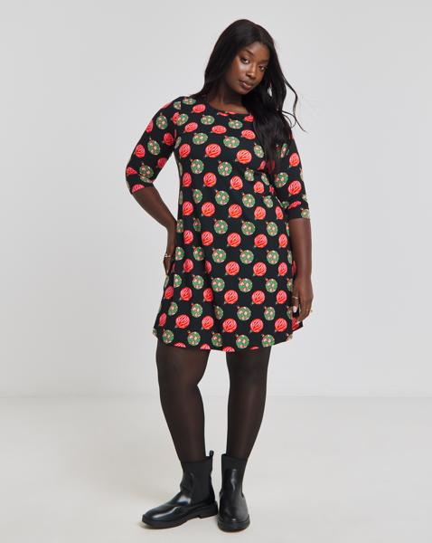 Simply Be - Women's Supersoft Novelty Print Dress - Size 10 - Multi - 95% Polyester 5% Elastane