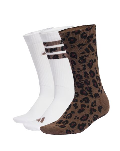 adidas 3 Pack Leopard Print Socks