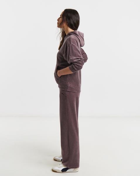 PUMA Essential Velour Rib Straight Pants