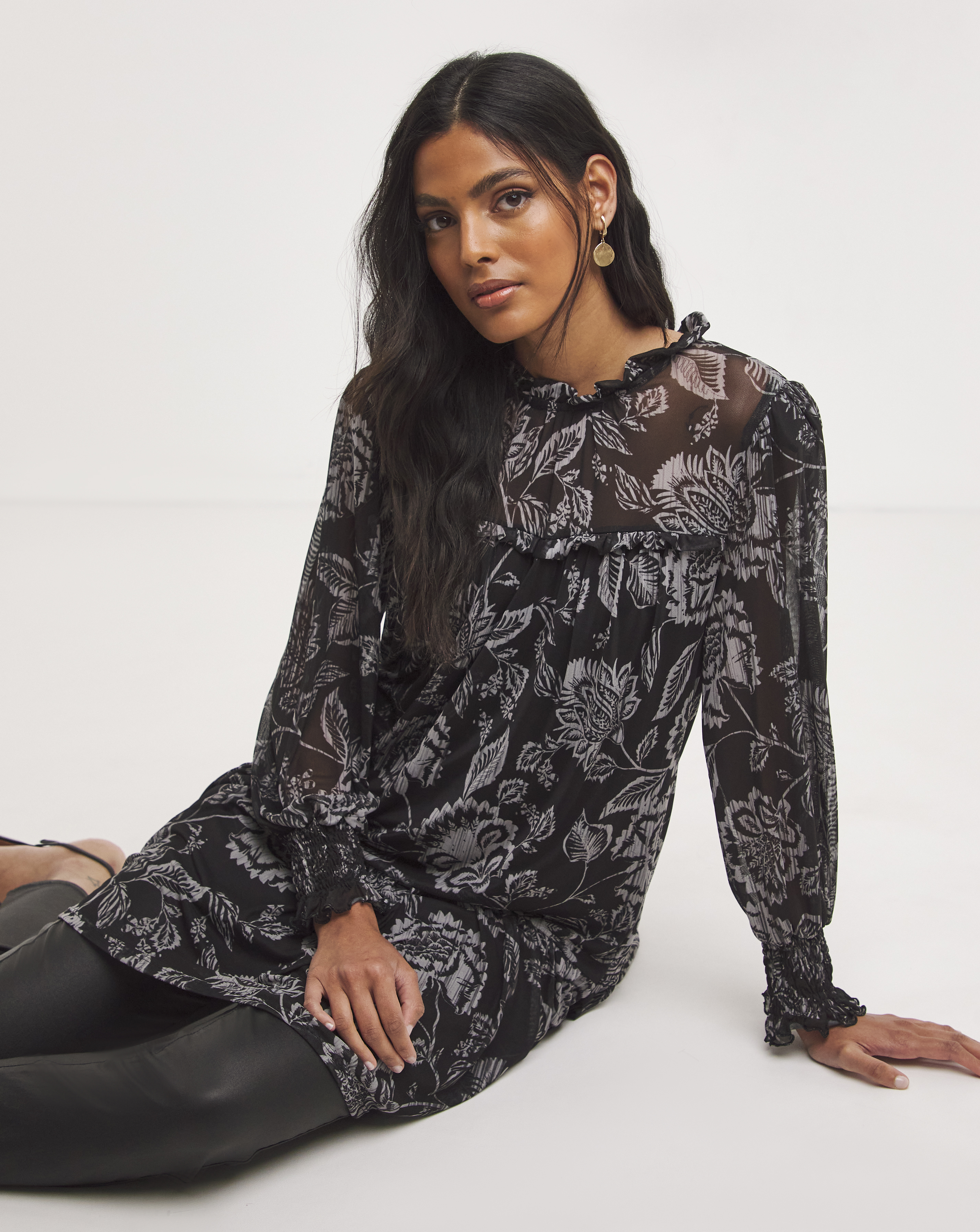 Joanna Hope Mesh Trapeze Tunic