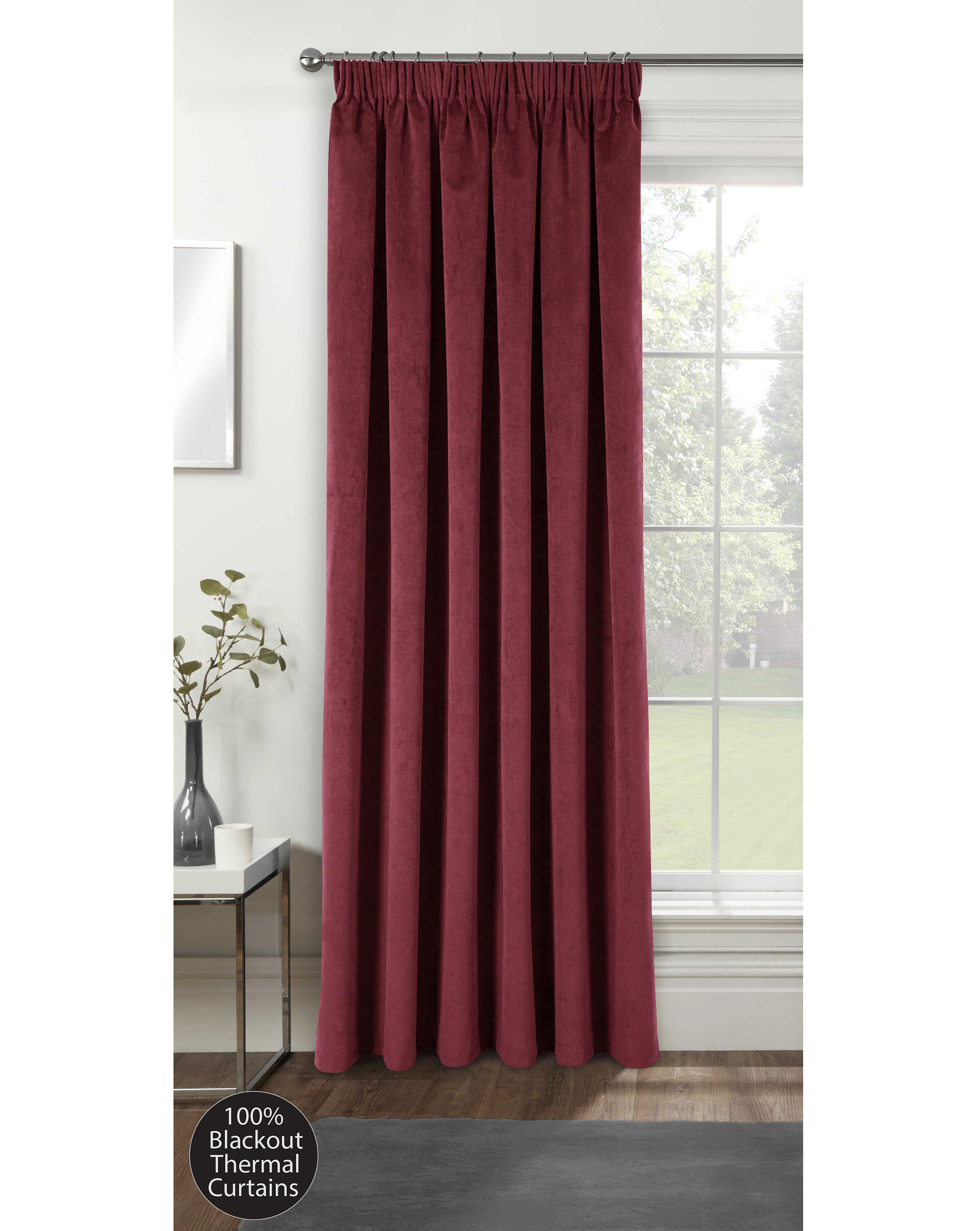 Oxford Velvet Pencil Pleat Door Curtain