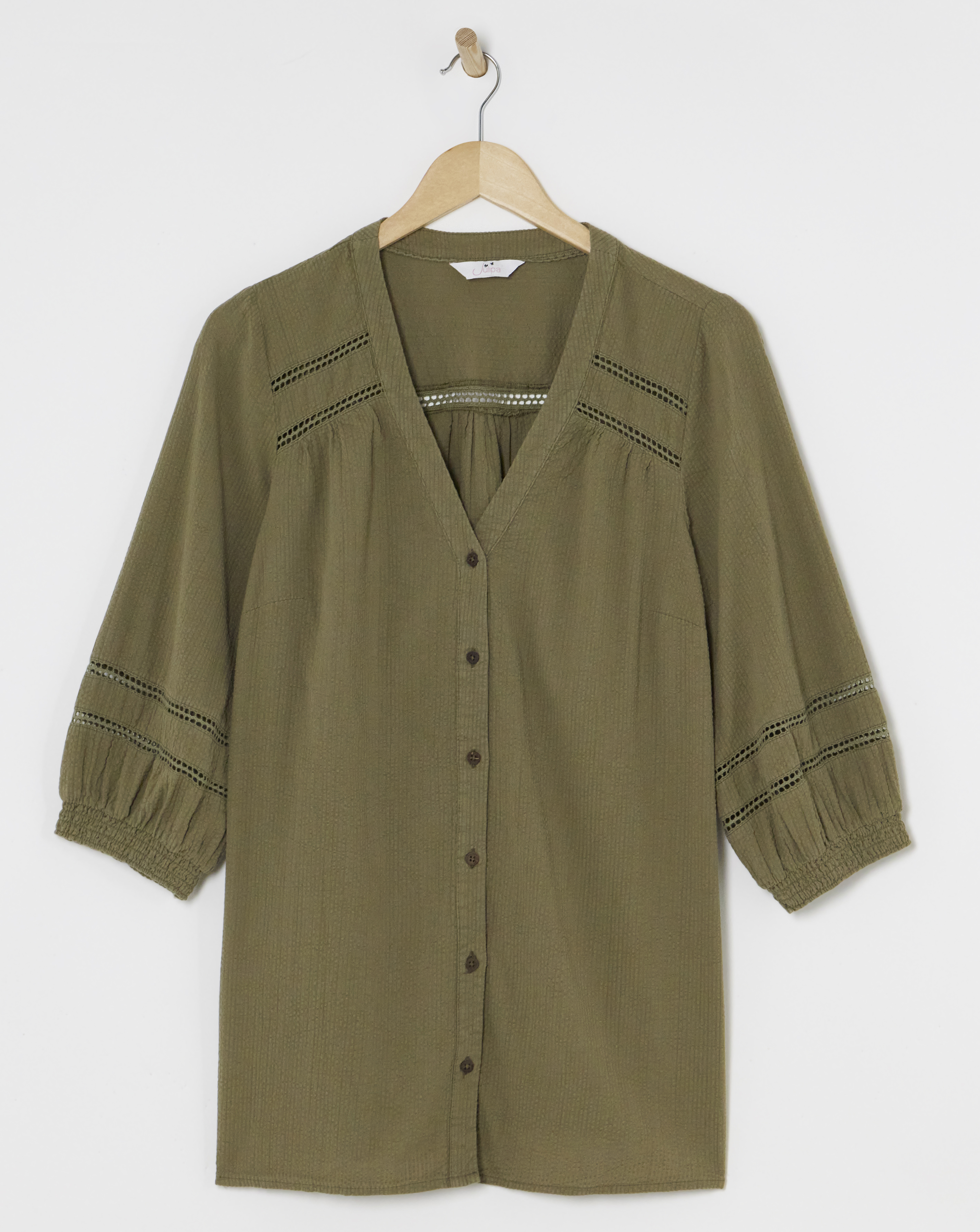 Julipa Textured Lace Trim Blouse