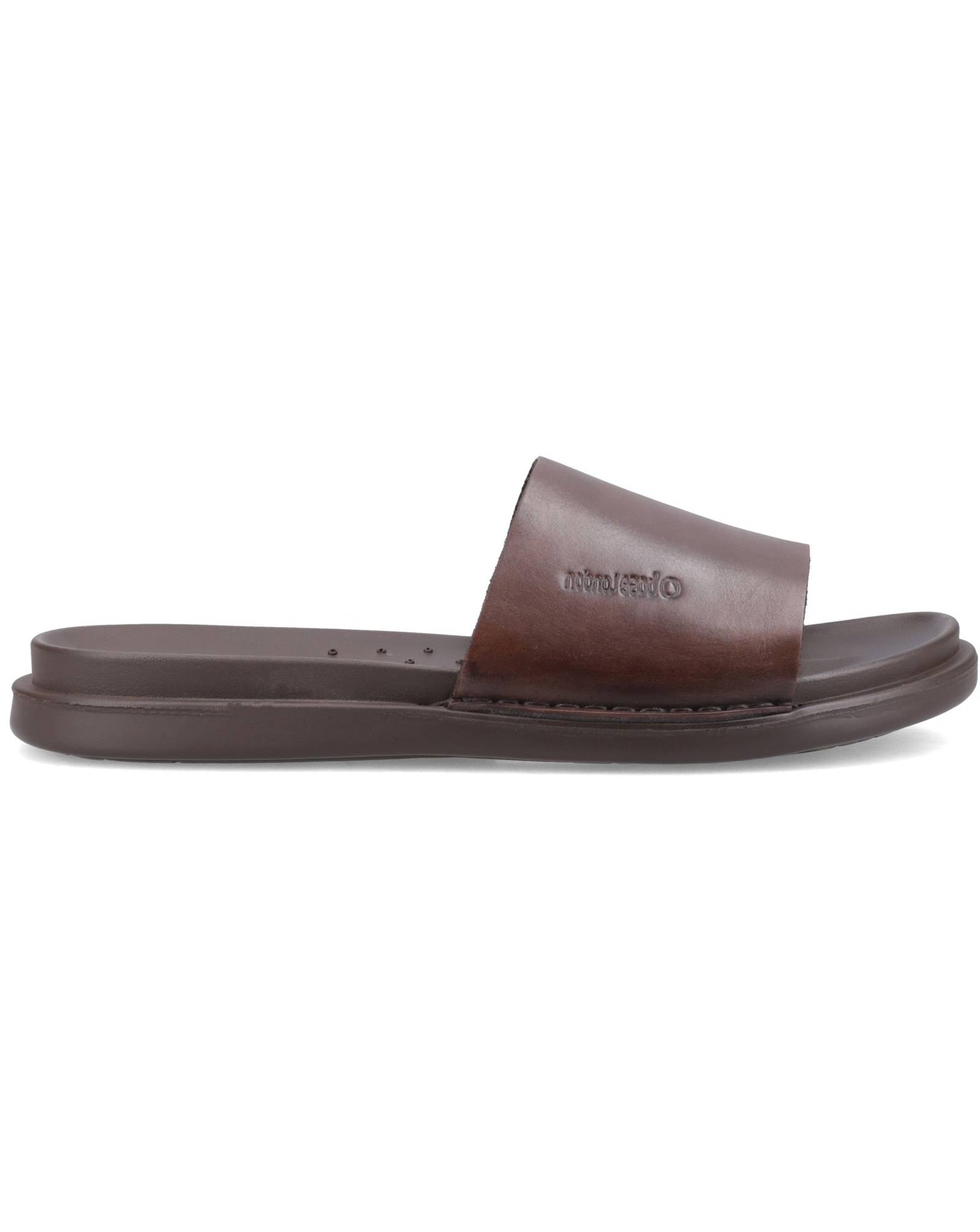 Base London Men's Leather Slide Sandal Brown Size 9