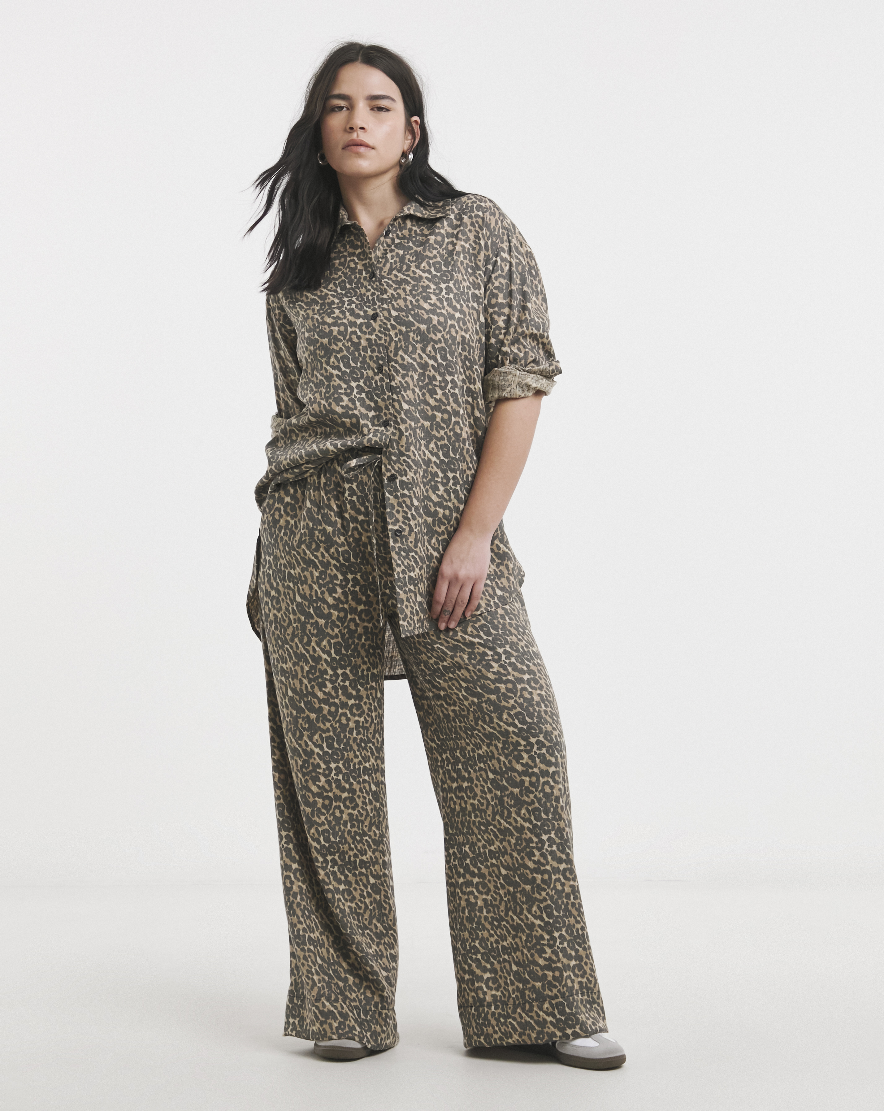 Simply Be Wide Leg Linen Mix Trousers
