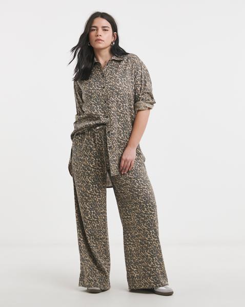 Simply Be Wide Leg Linen Mix Trousers