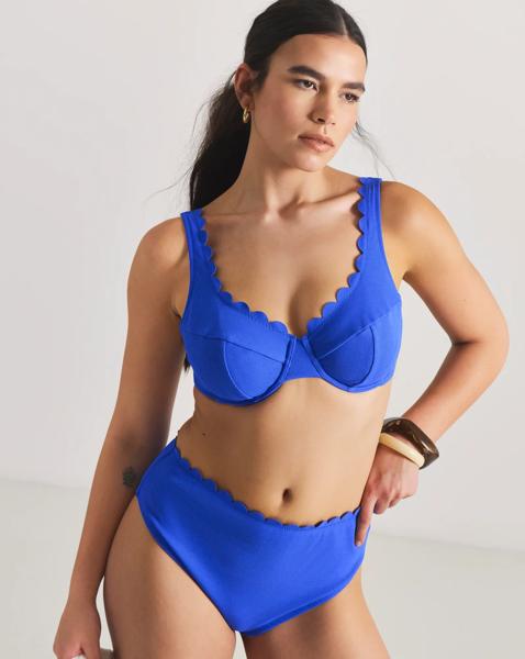 Scallop Edge High Waist Bikini Bottoms