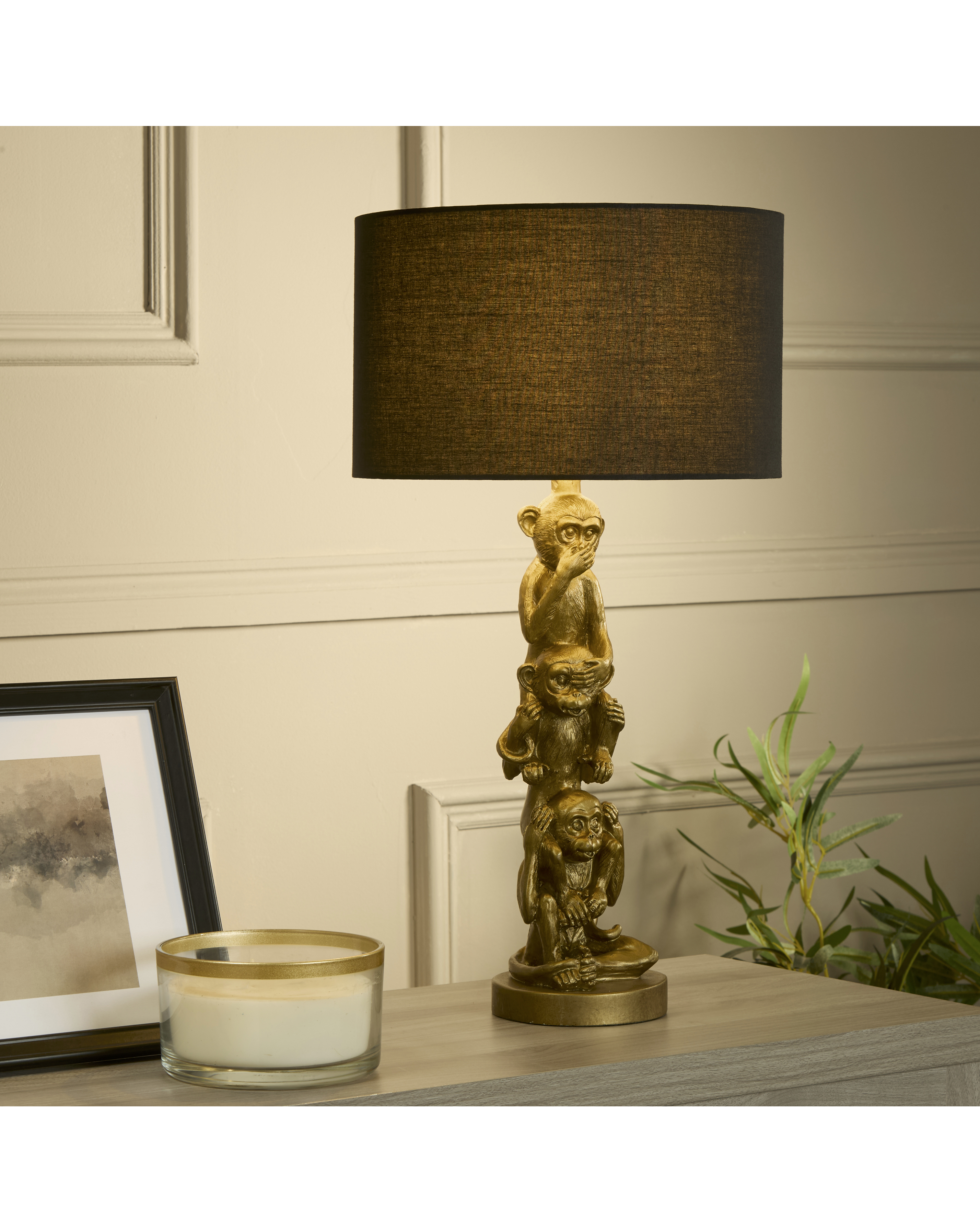 Stacked Monkey Table Lamp - Image