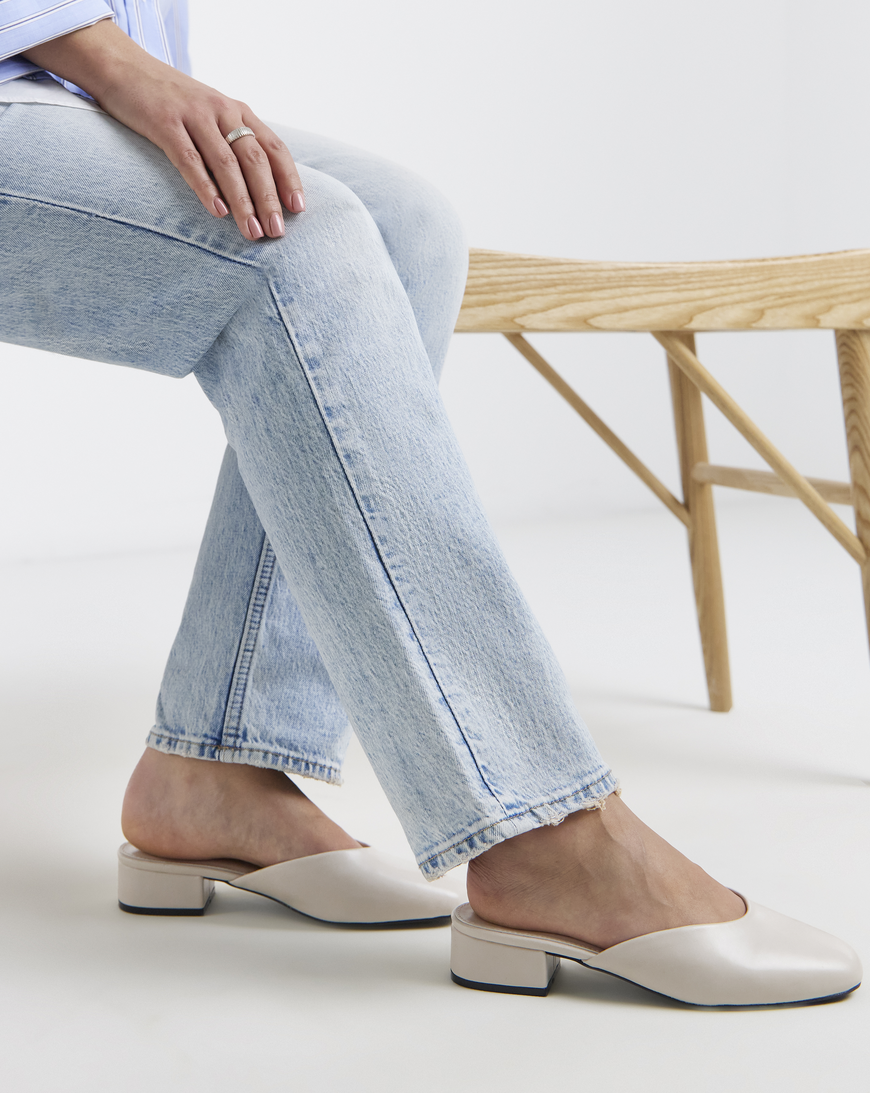Lisa Block Heel Mules Wide Fit