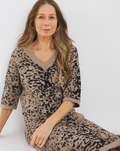 V Neck Animal Dress