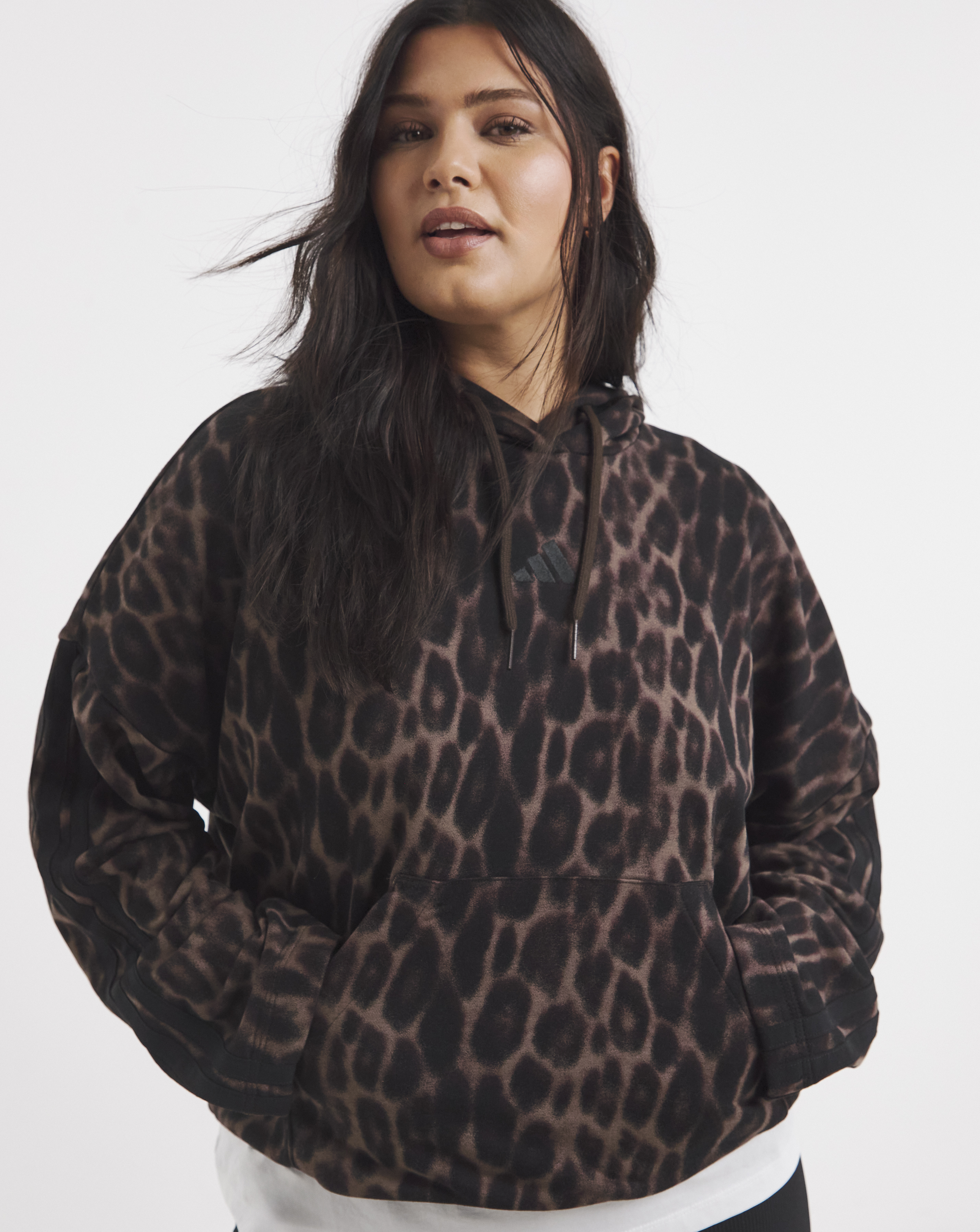 adidas Leopard Print 3 Stripes Hoodie