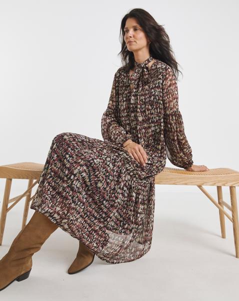 Tie Neck Georgette Maxi Dress