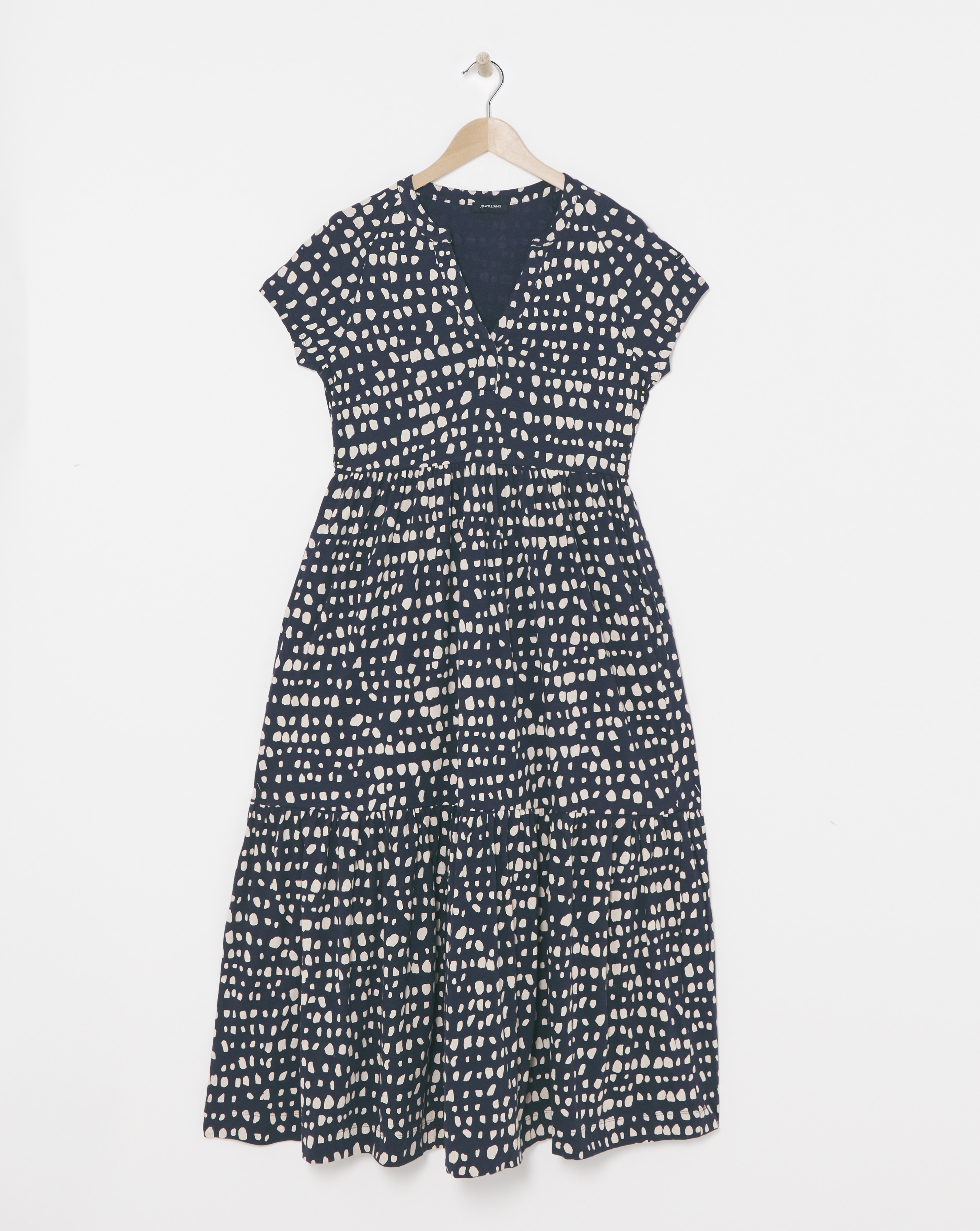 Notch Neck Jersey Smock Midaxi Dress