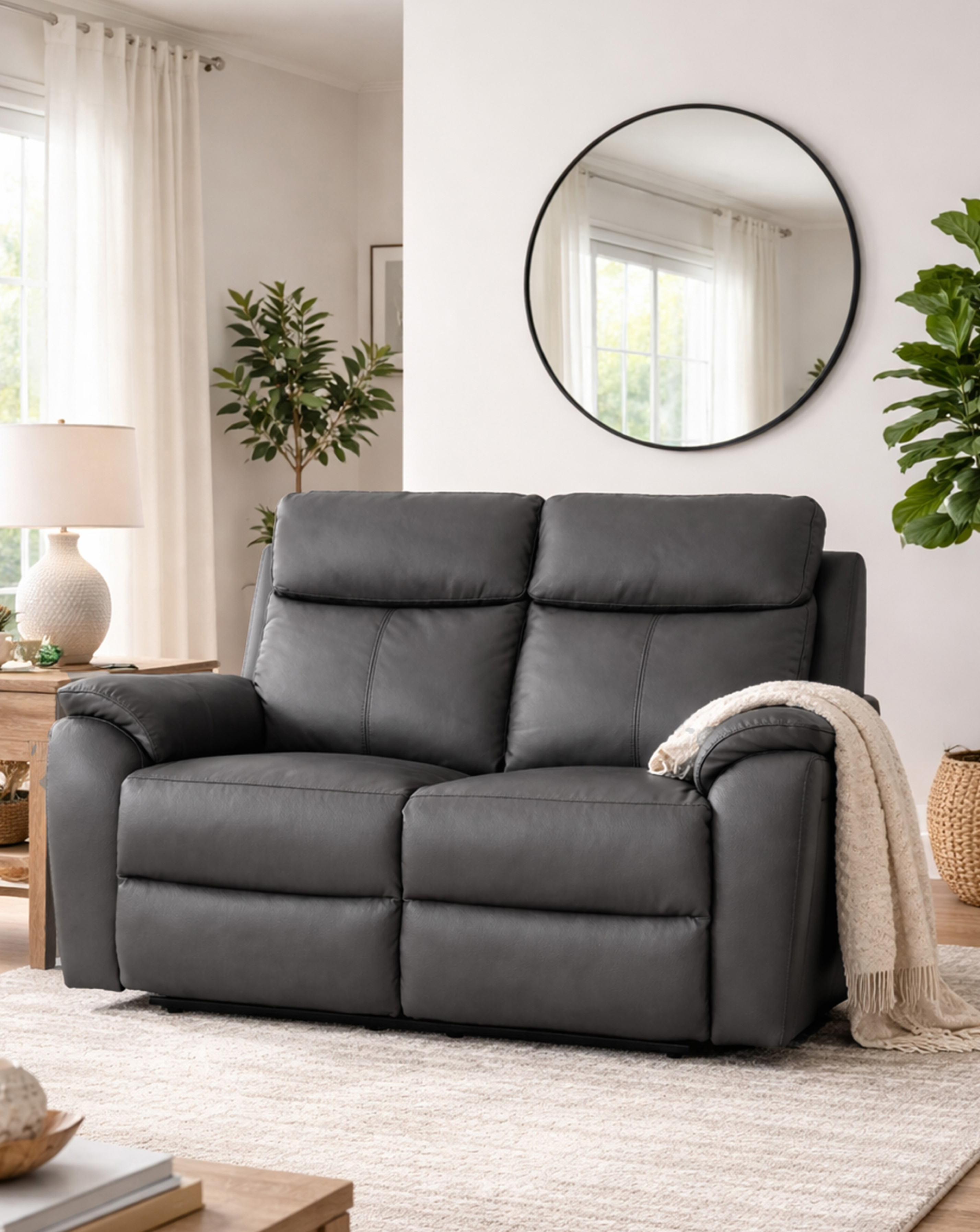 Aspire Charcoal Kingsmere Power Recliner Seater Size 2