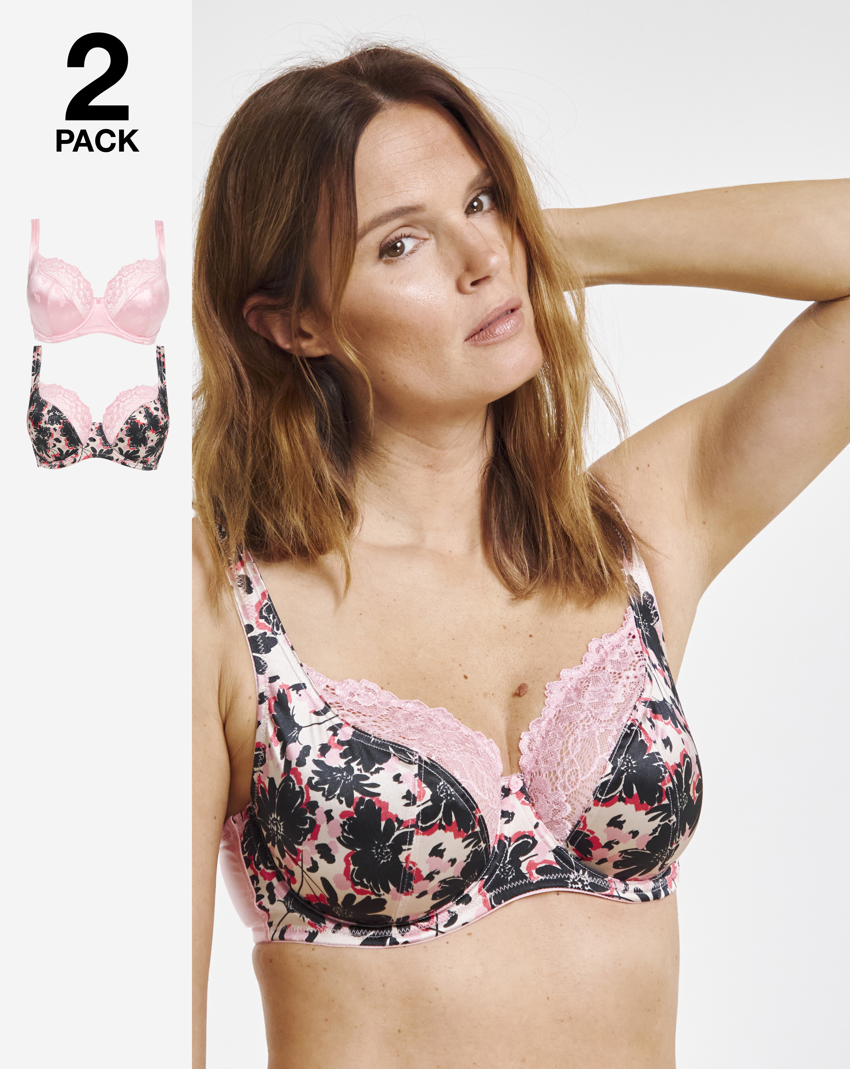 2 Pack Laura Full Cup Wired Bras