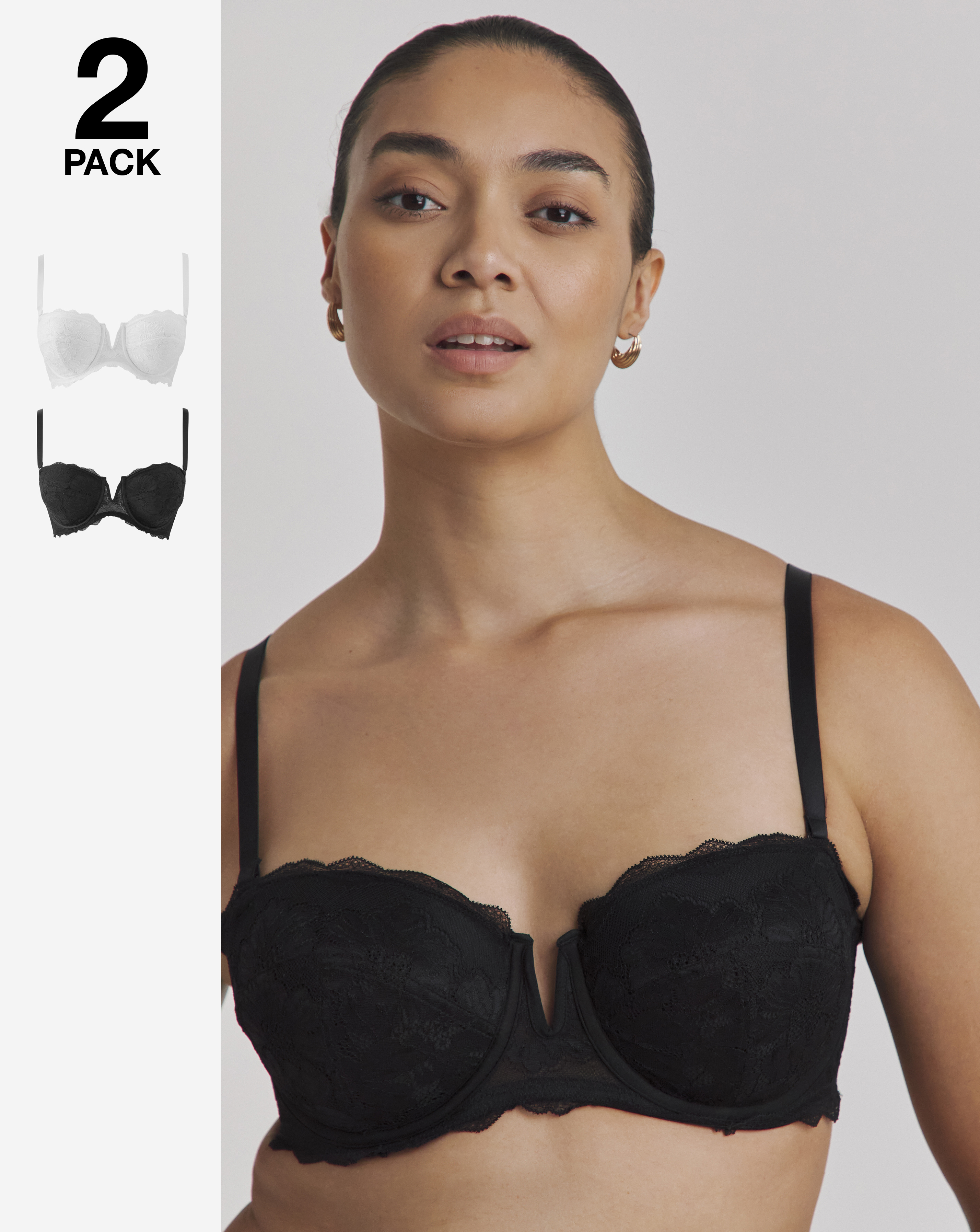 2Pk Katie Lace Padded Multiway Bras