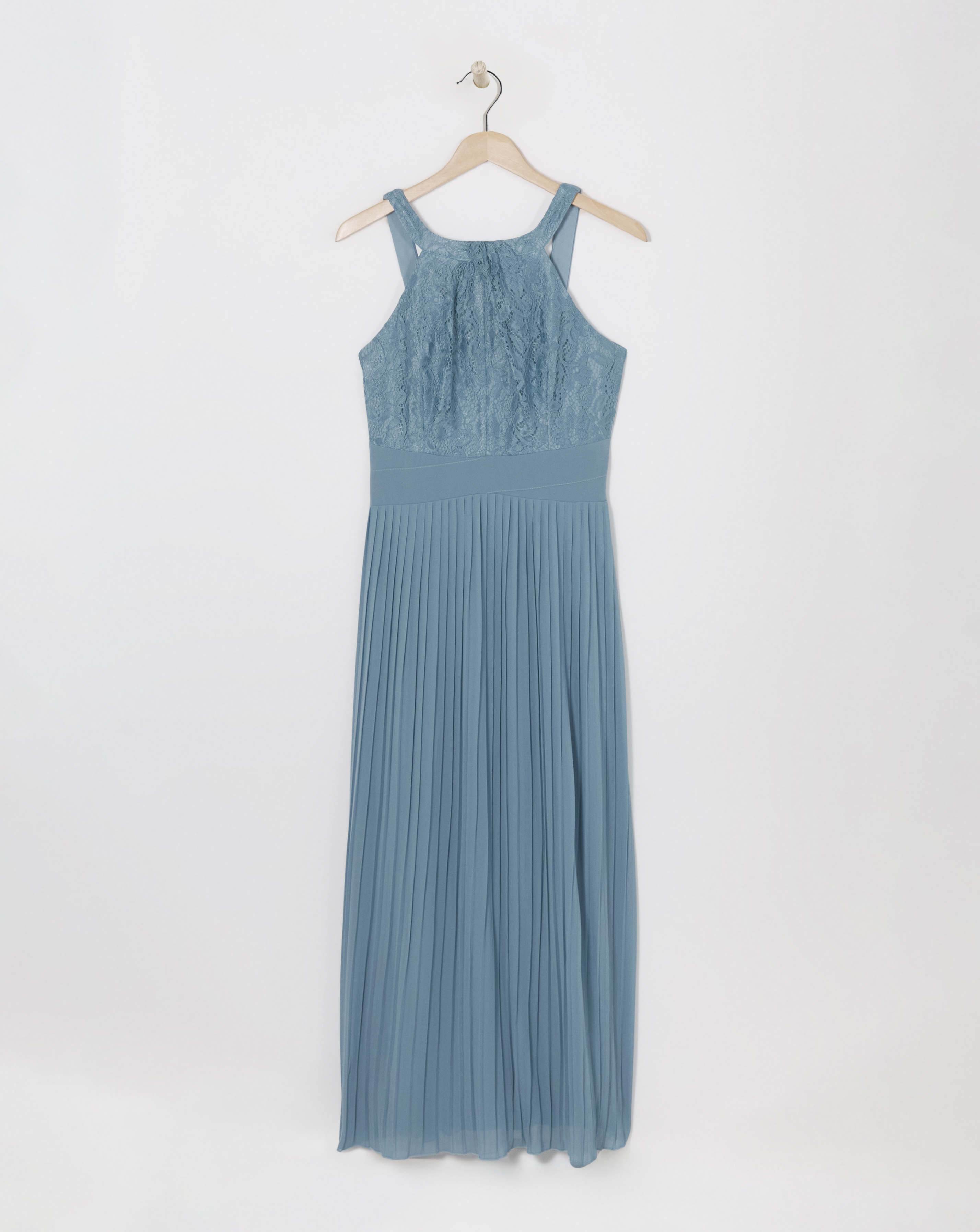 Little Mistress Lace Maxi Dress - Steel blue - Size 16 - Women's - 100% Polyester