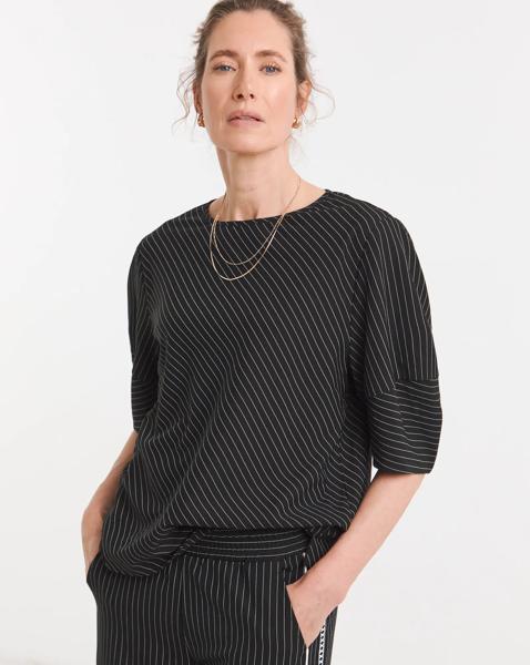 Striped Structured Sleeve Top