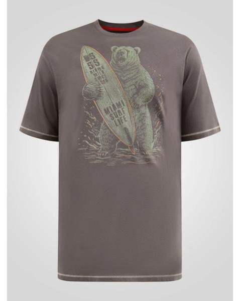 D555 Austin Surfing Bear Printed T-shirt