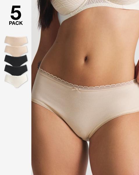 Dorina Dorina Naomi 5 Pack Hipster Knicker In Multi | UK Size 10 Women's