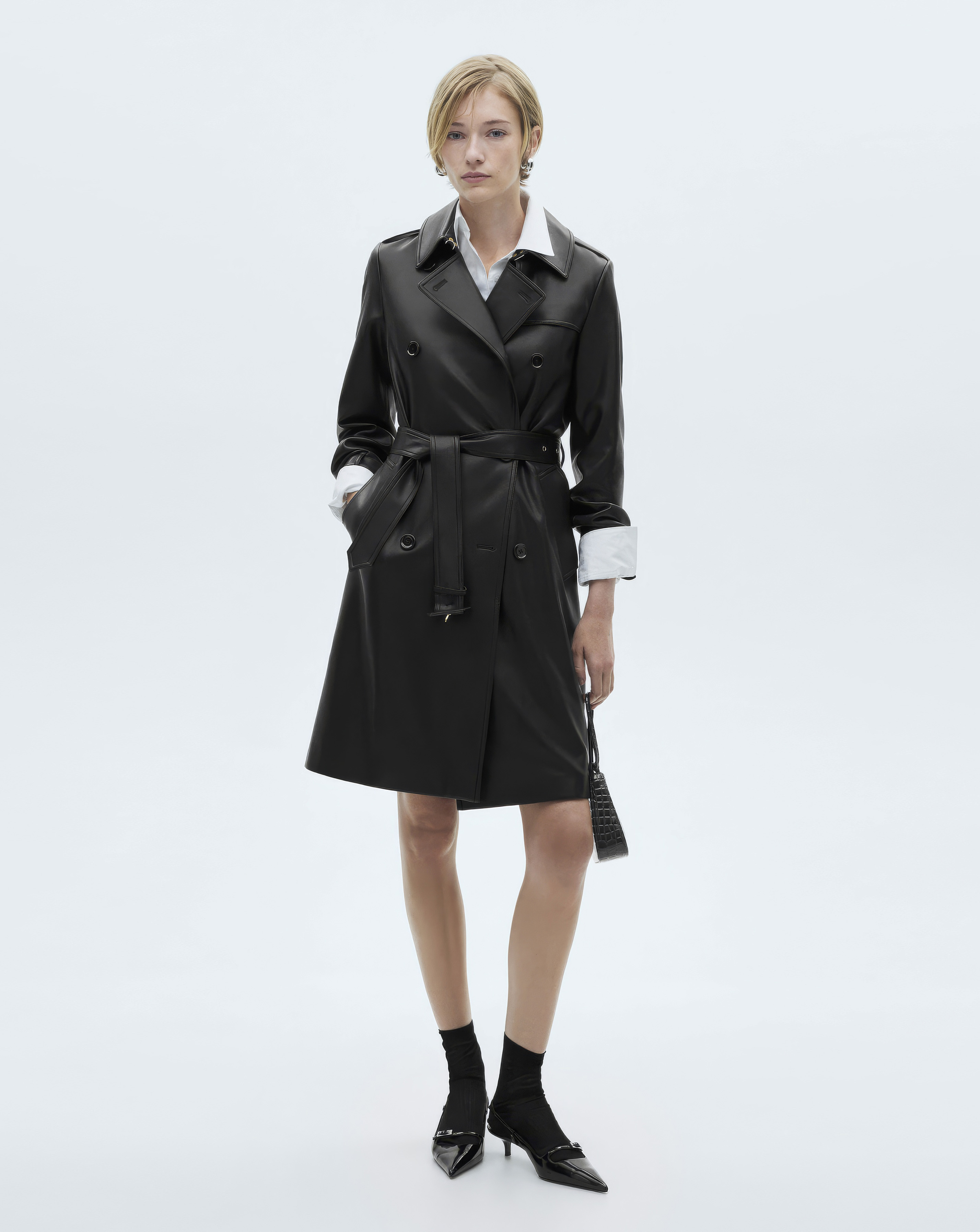 Mango Women's Black Trenchcoat Polanapu Size 3XL