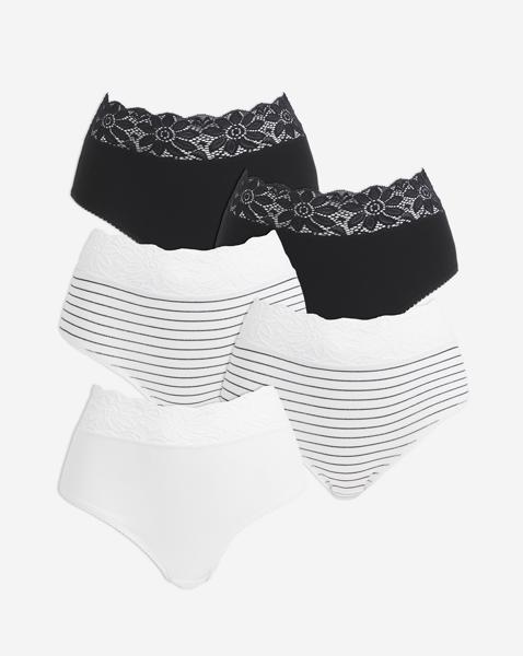 5Pack Lace Top Full Fit Briefs